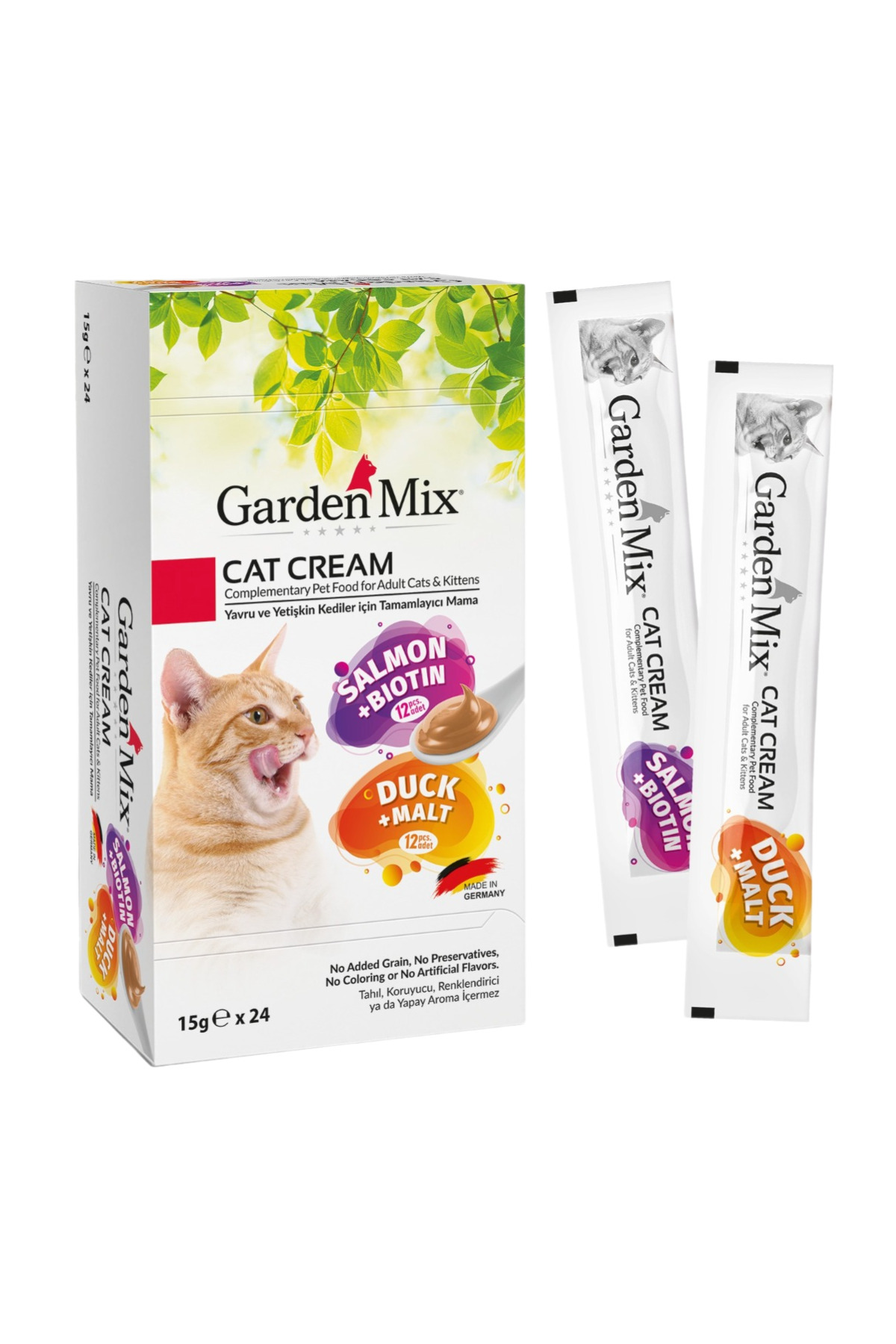 کرم تشویقی گربه گاردن‌میکس Gardenmix، سالمون و اردک XXL، مدل 581-06