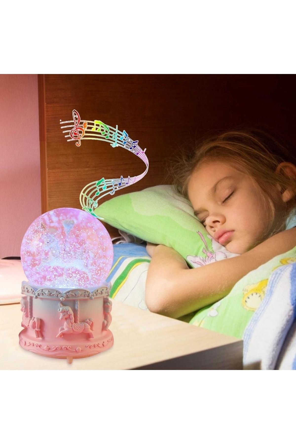 گوی برفی اسپری موزیکال نورانی چرخ فلک در سایز بزرگ SNOW GLOBE از ترکیه hediyesahibi