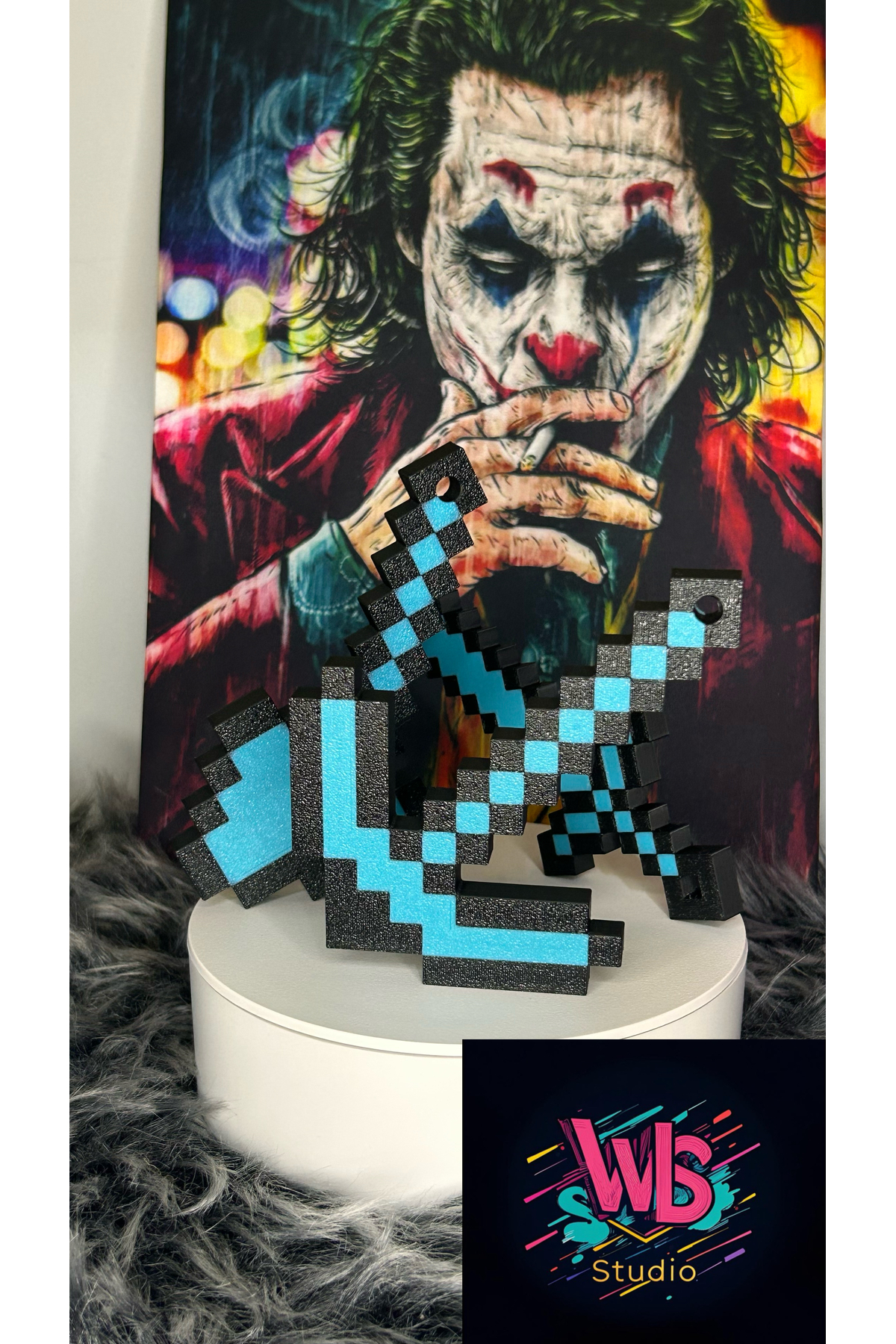 اسباب بازی های فیگور شخصیت مجموعه 3 عدد کلنگ شمشیر و تبر الماس MINECRAFT | ارگانیک ست 12 سانتی متری نسل جدید WLS studio