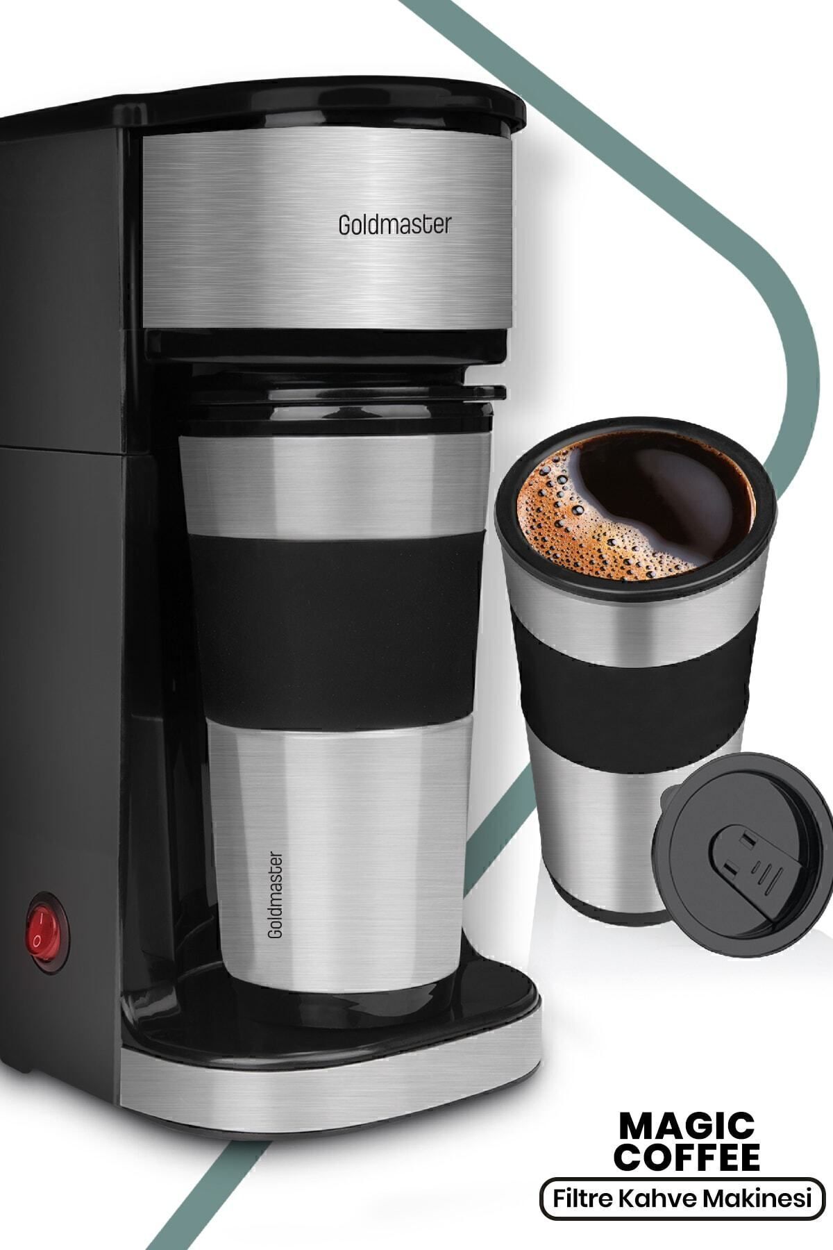 قهوه ساز فیلتری فیلتر شخصی MAGIC COFFEE با فنجان قمقمه IN 6310 اورجینال GoldMaster