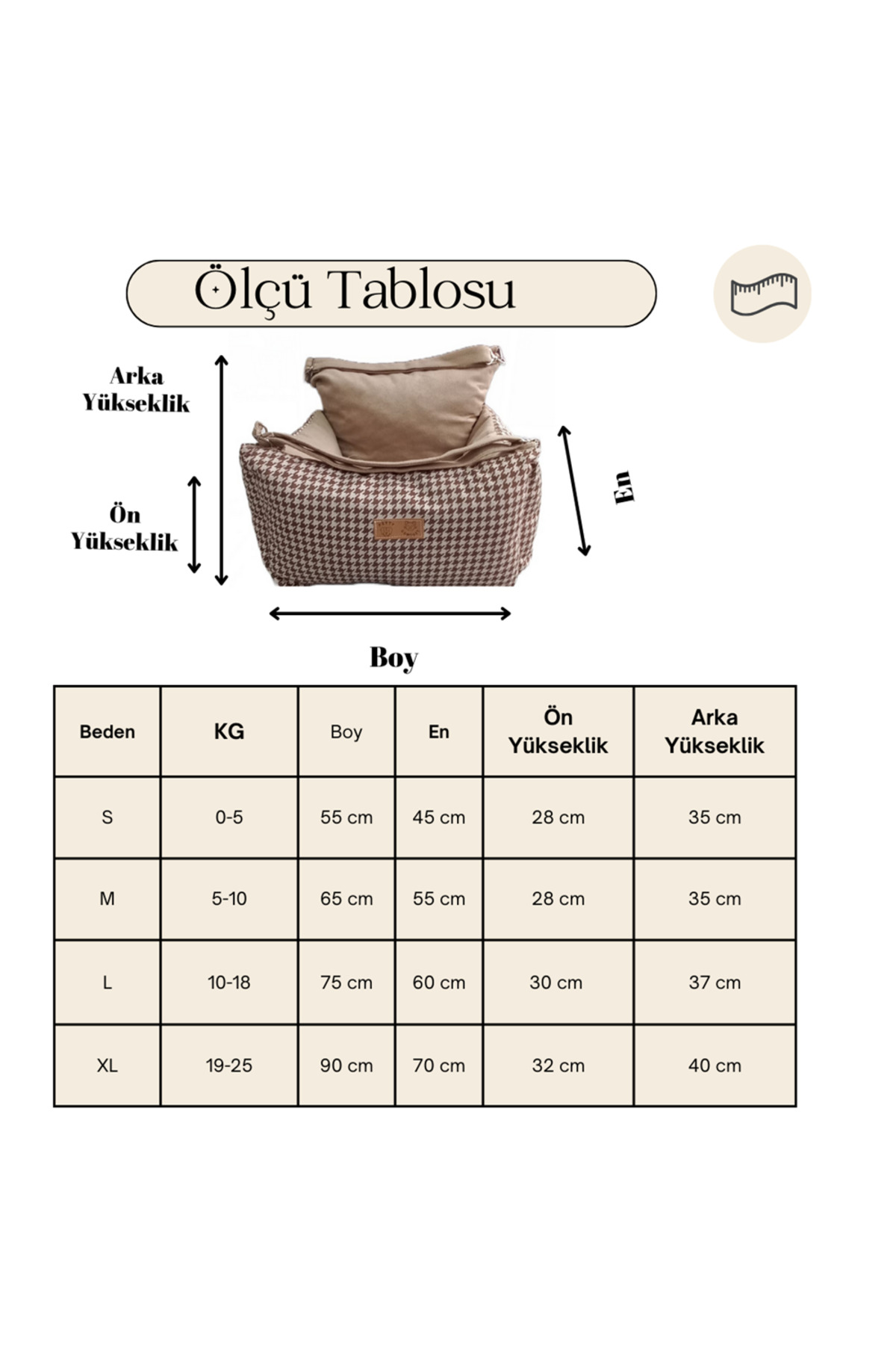 جای خواب سه‌منظوره سگ OTOKOLTUK01، بژ
