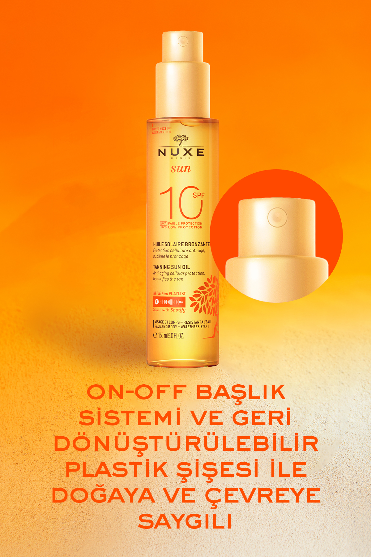 Nuxe روغن برنزه‌کننده صورت و بدن با SPF10 حجم 150 میلی‌لیتر