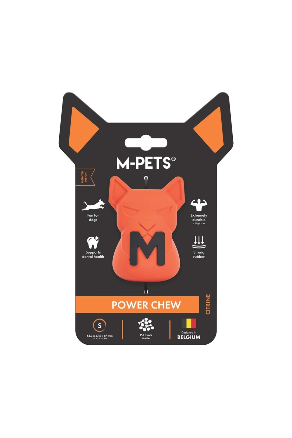 اسباب‌بازی تشویقی سگ ام‌پتس M-PETS، POWER CHEW CITRINE (S) نارنجی