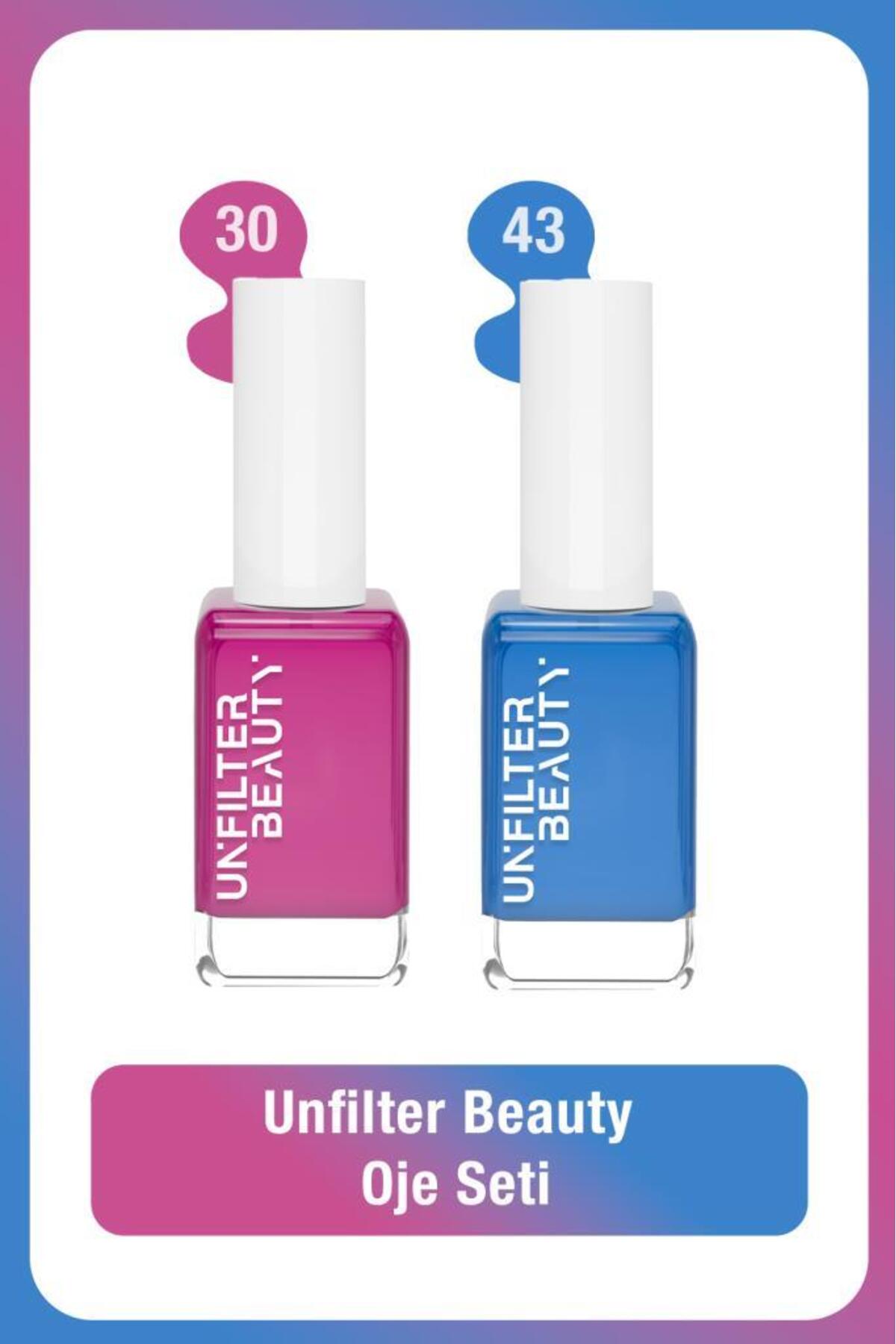 ست لاک ناخن آنفیلتر بیوتی Unfilter Beauty شماره 30 و 43 سفید