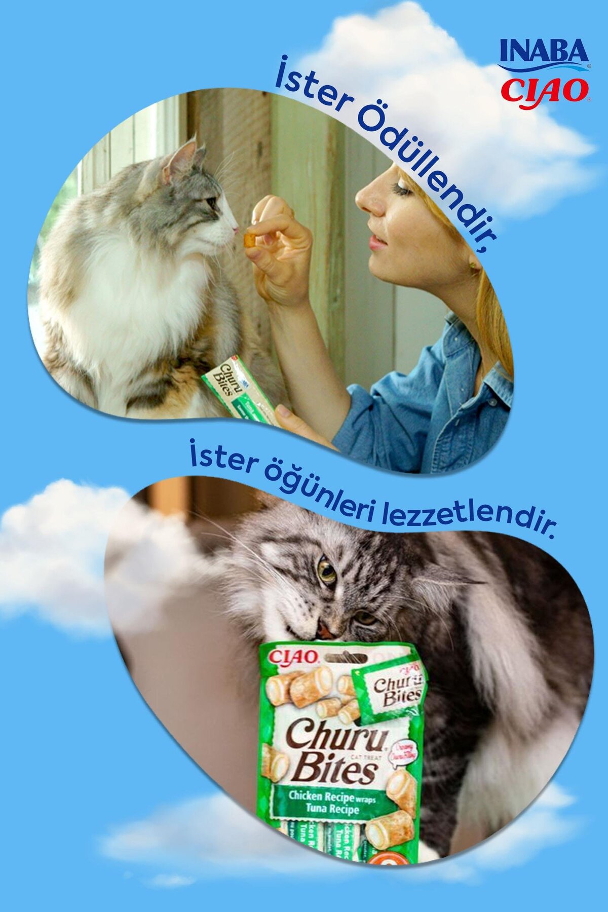 تشویقی مایع سگ اینابا Inaba Churu Fun Bites با طعم مرغ و تن ماهی