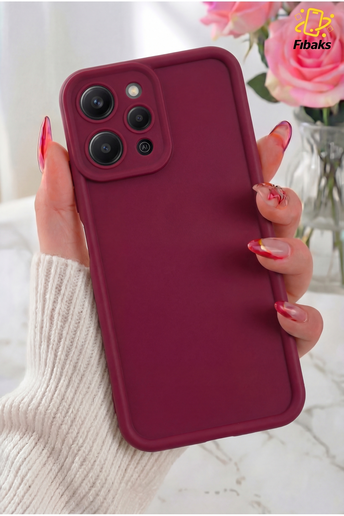 کاور و قاب پوشش محافظ سیلیکونی قرمز CLARET REDMI 12 شیائومی ردمی با بافت نرم ضربه فیبکس Fibaks