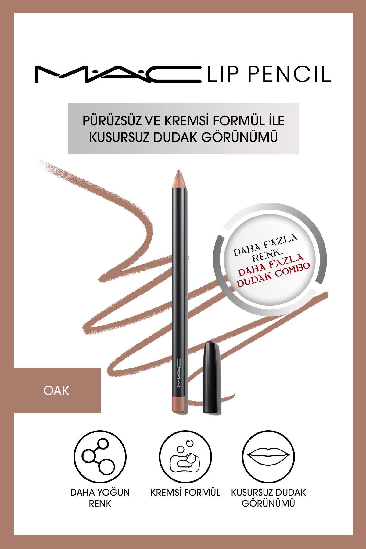 Mac مداد لب خودکار لب بلوطی 1.45 گرم