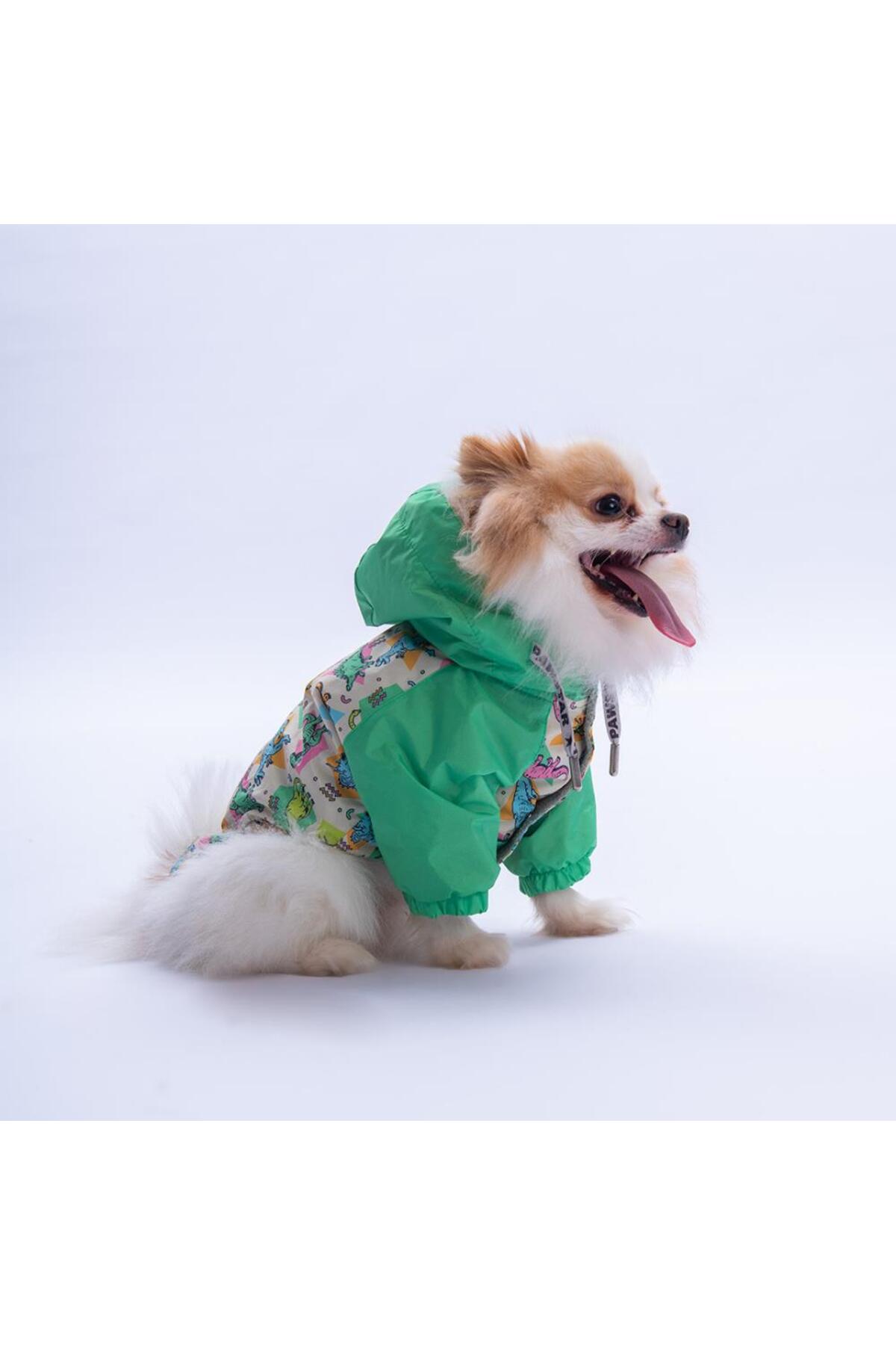 بارانی سگ طرح دایناسور سبز پاواستار Pawstar Denver Dino مدل PS25-1081