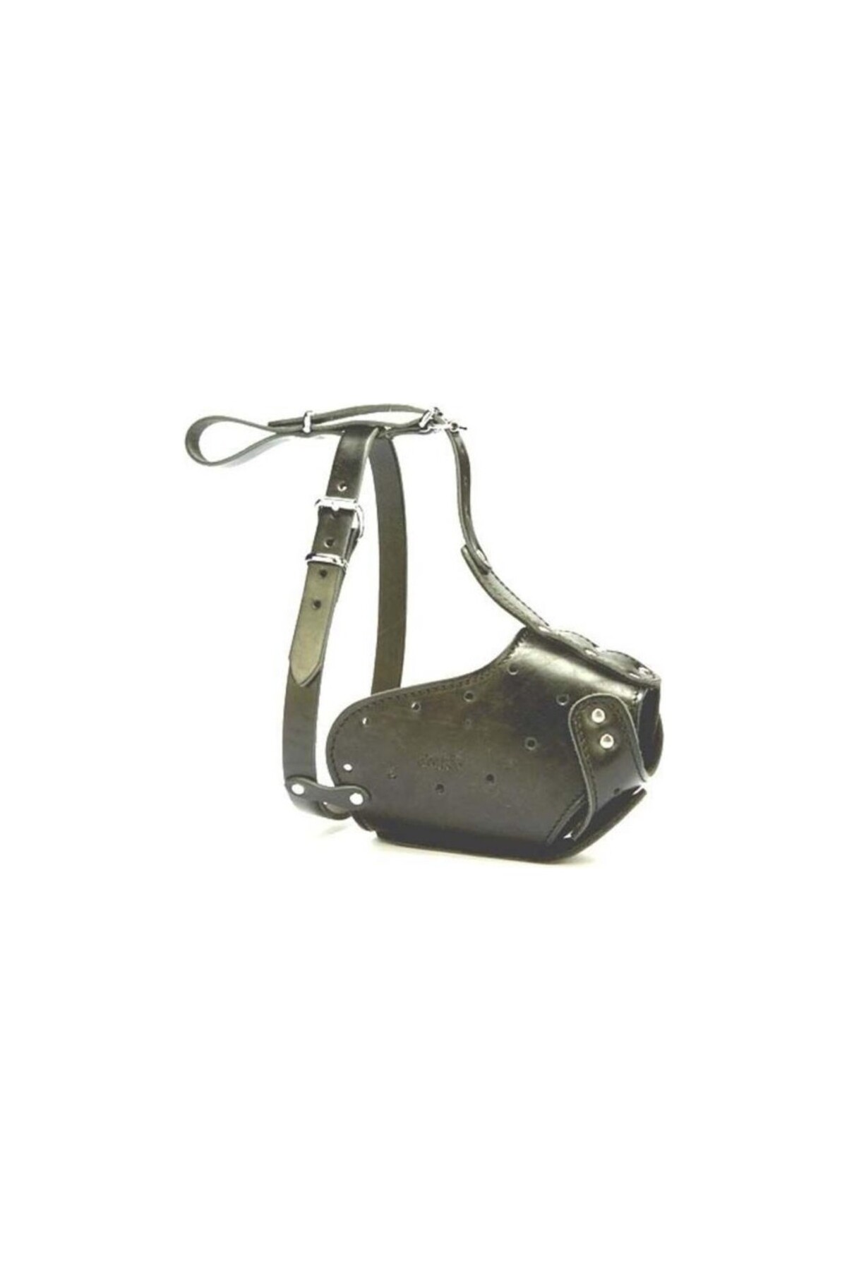 پوزه‌بند چرمی محافظ پوزه بلند سگ داگی Doggie، مشکی، Xlarge، 2X60-65 cm