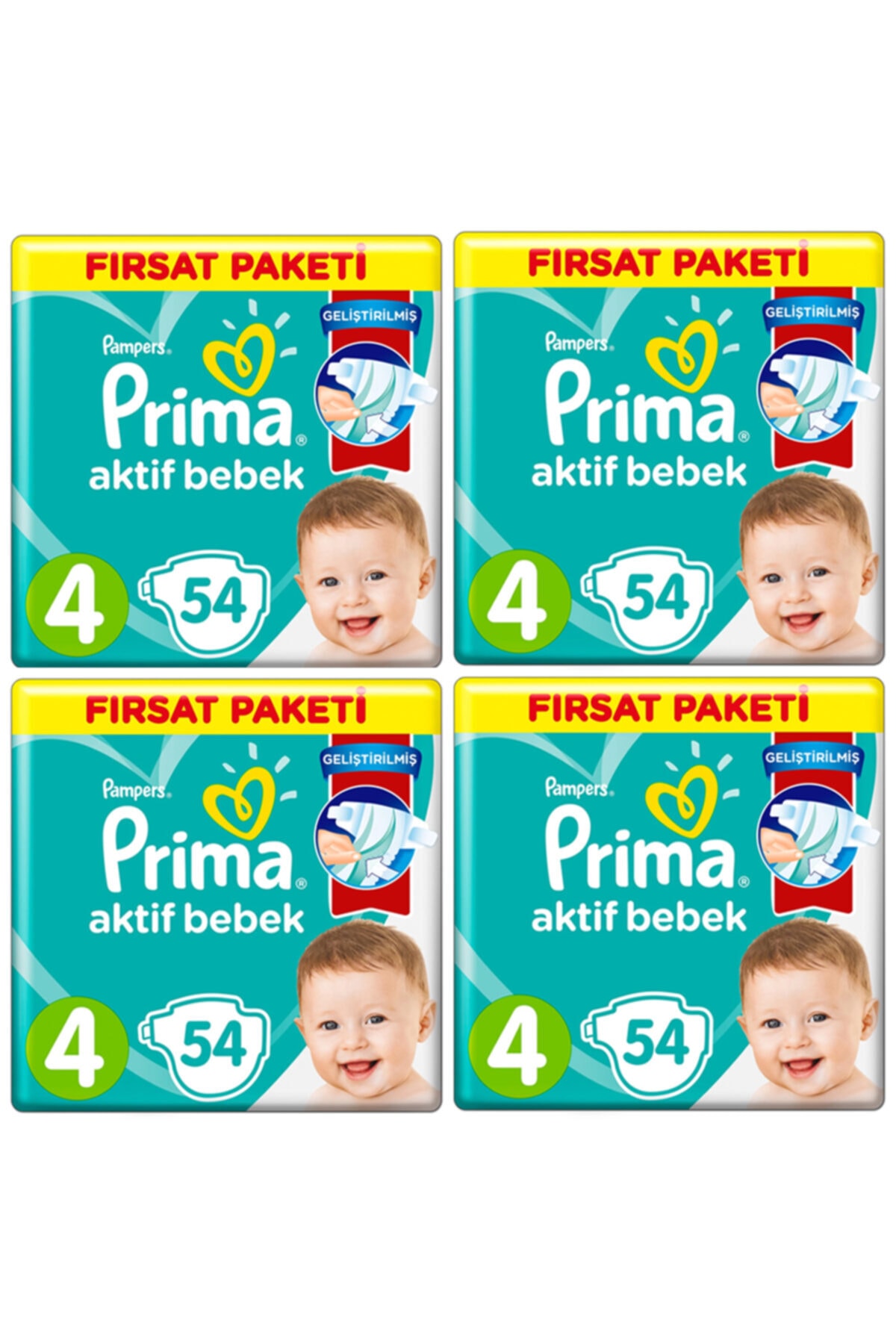 پوشک بچه 4 سایز شماره ماکسی 9 14 کیلوگرم 54 عدد بسته 216 اورجینال Prima