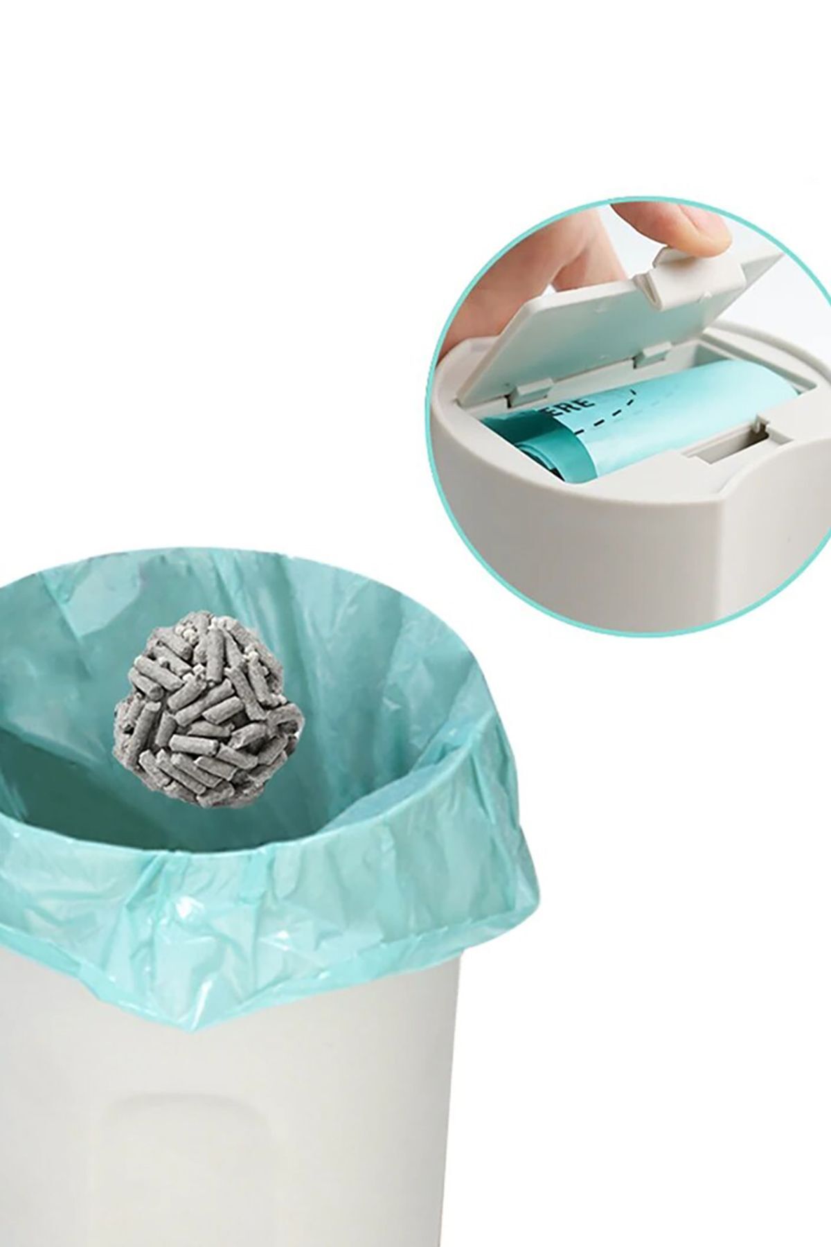 بیلچه تمیزکردن خاک گربه با الک و محفظه کیسه