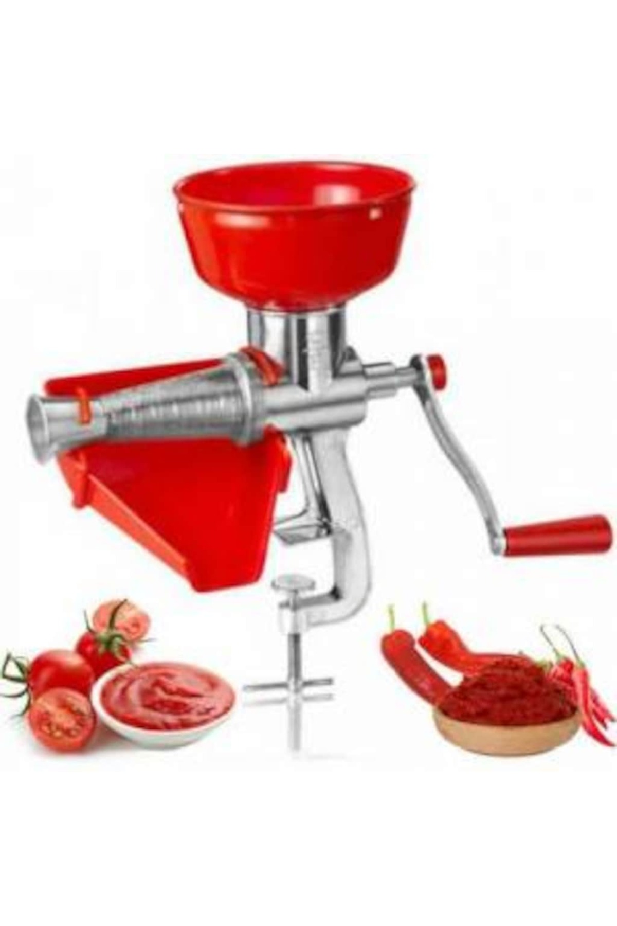 چرخ گوشت دستگاه رب گوجه فرنگی خانگی با دسته روتاری آلومینیومی ضد زنگ اورجینال Genel Markalar