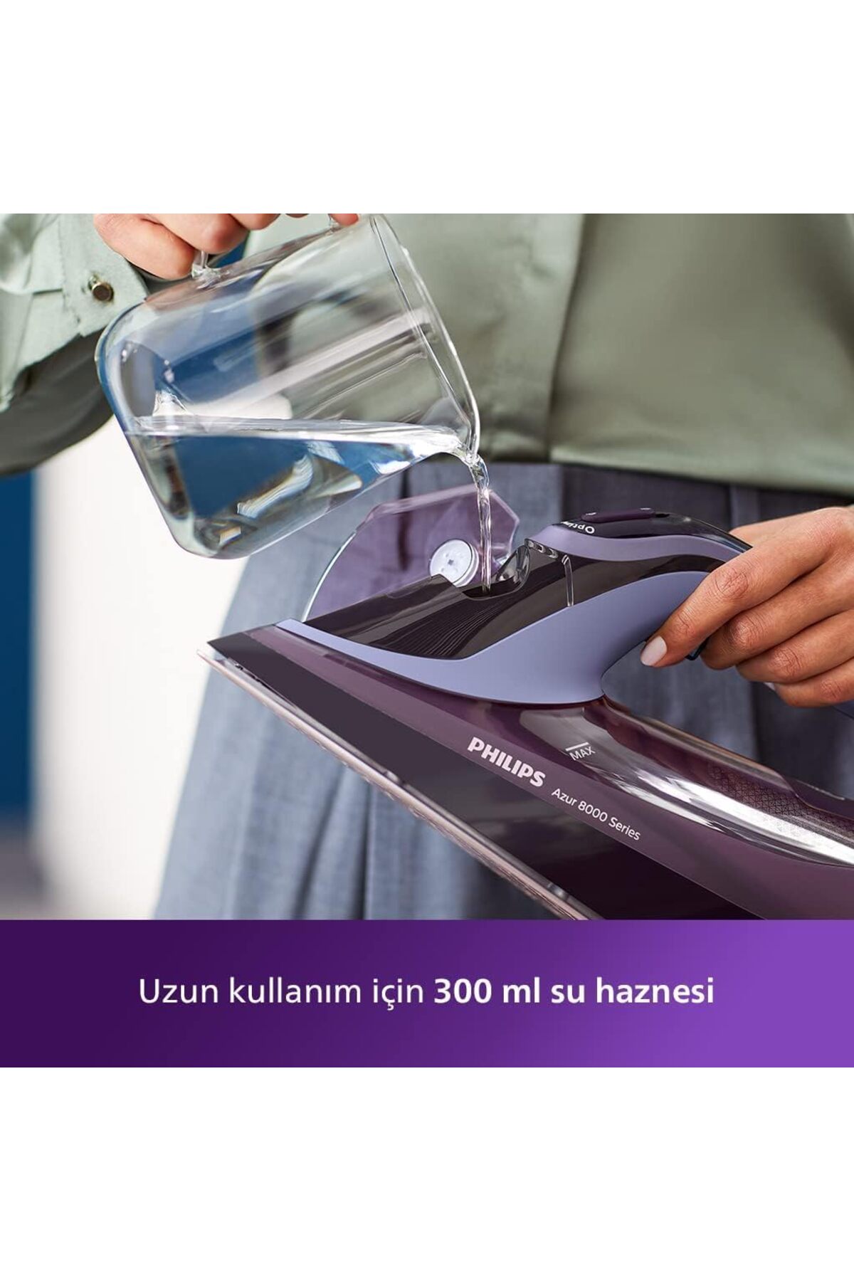 اتو بخار آژور سری TECHX 8000 3000 وات شوک 240 گرمی گارانتی سوختگی صفر گرمایش سریع جدید اورجینال Philips