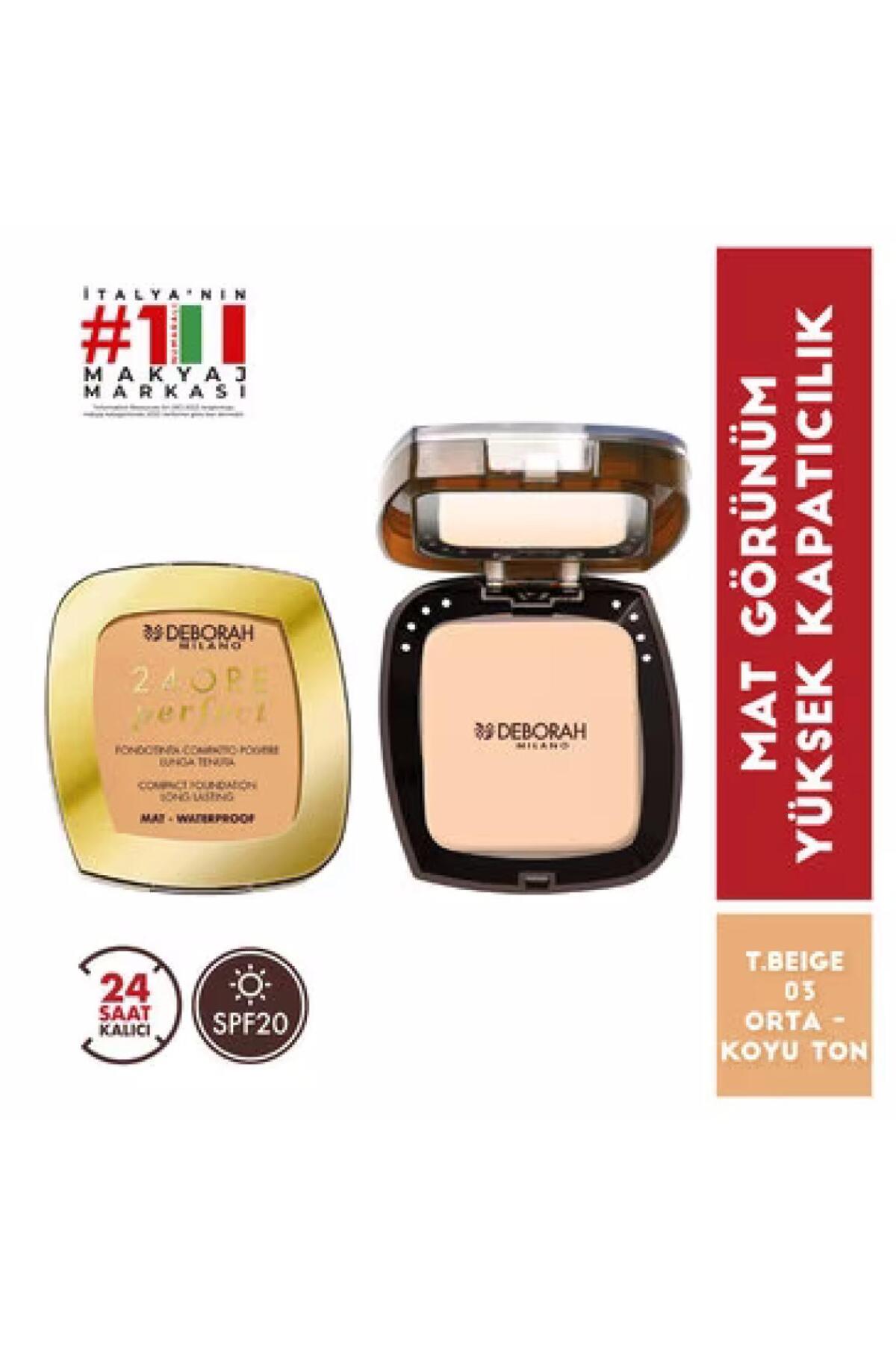 کرم پودر 24ORE COMPACT LONGING FOUNDATION T.BEIGE 03 Deborah