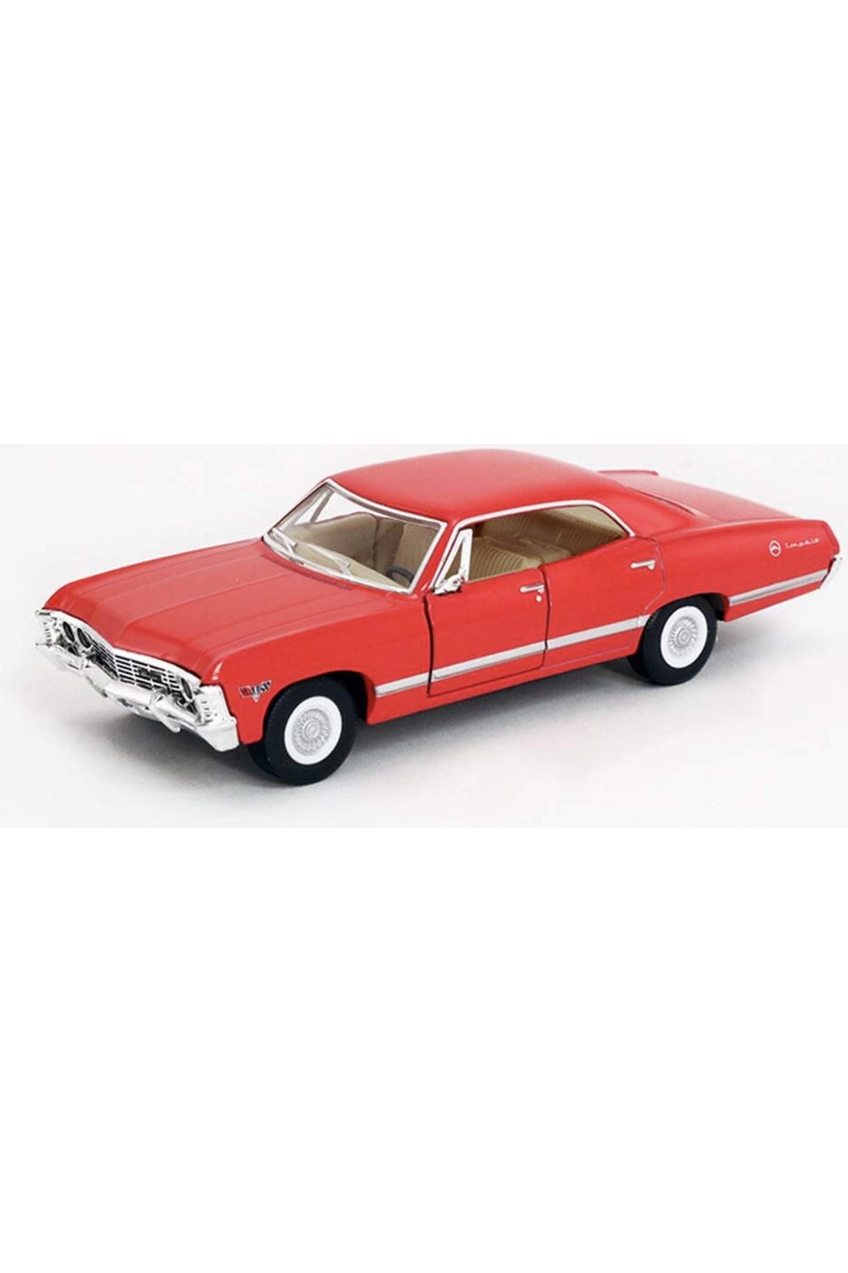 مدل خودرو شورولت ایمپالا 1967 1:34 DIECAST CAR RED اورجینال Kinsmart