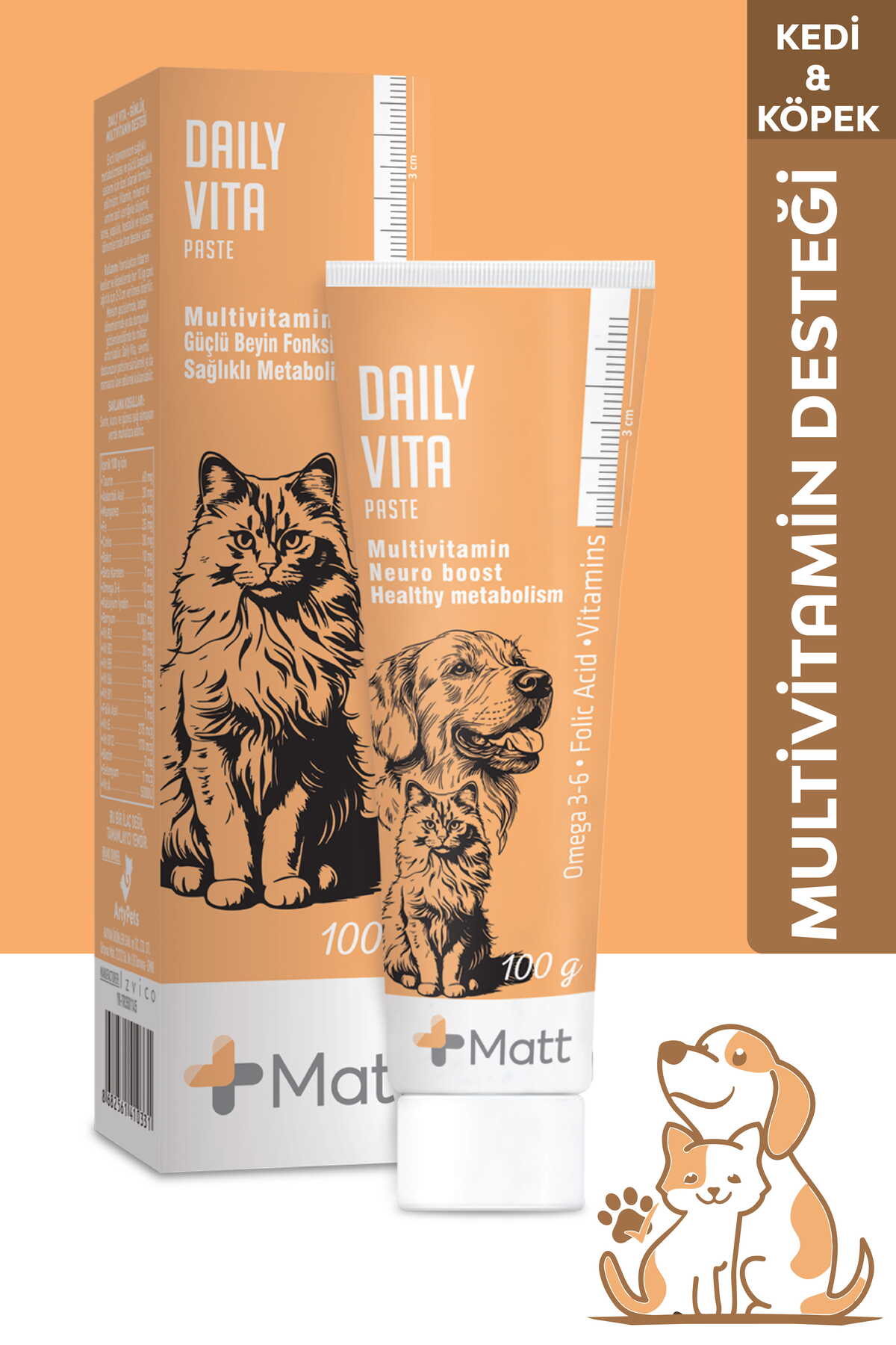 خمیر مولتی‌ویتامین گربه و سگ Daily Vita Paste مت matt
