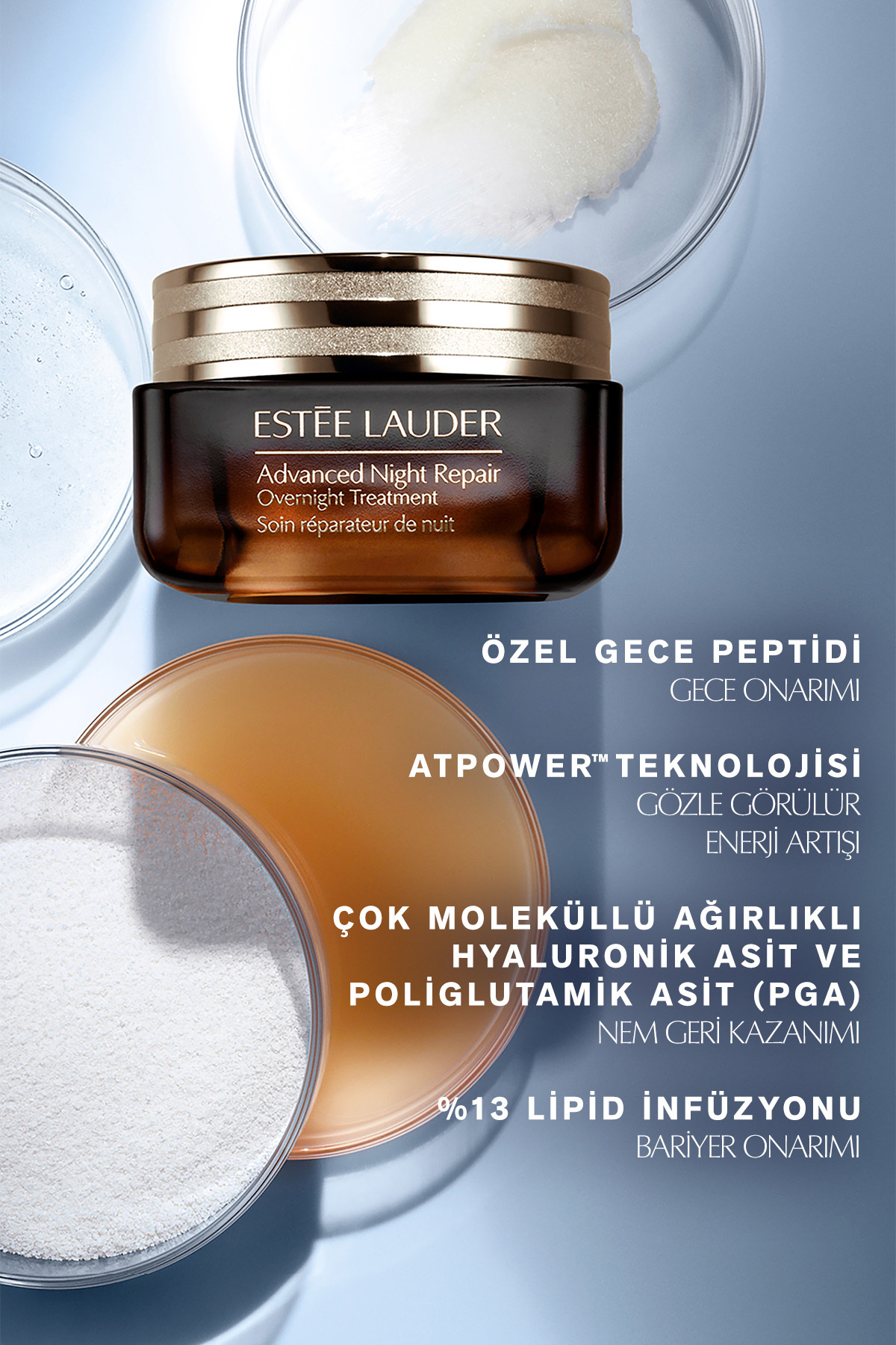اثرات شبانه سه‌گانه مراقبت ADVANCED NIGHT REPAIR OVERNIGHT TREATMENT 65ML استی لادر Estee Lauder