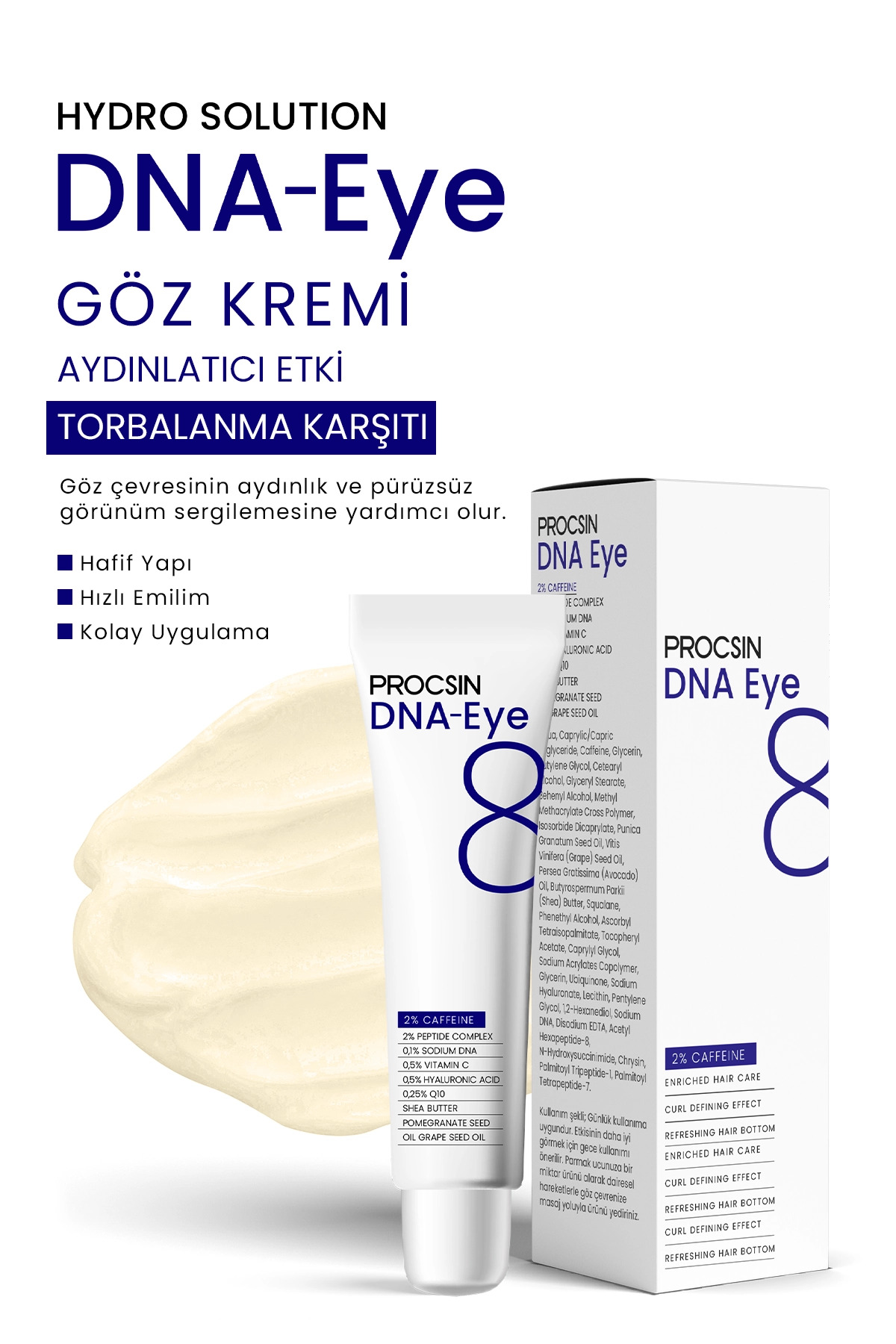 PROCSIN کرم ترمیم کننده خطوط دور چشم Hydro Solution Dna ضد چروک و سیاهی 20 میل