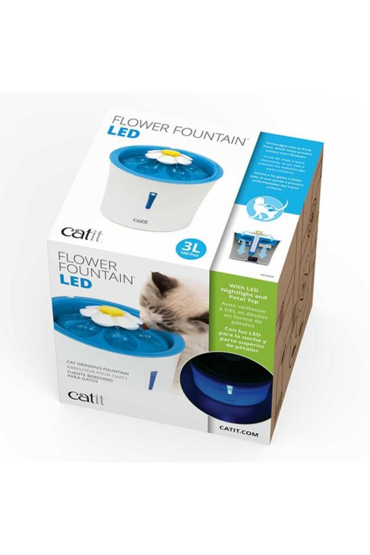 آبخوری گربه اکرو ۳ لیتری با روشنایی LED، مدل 7000-43747W