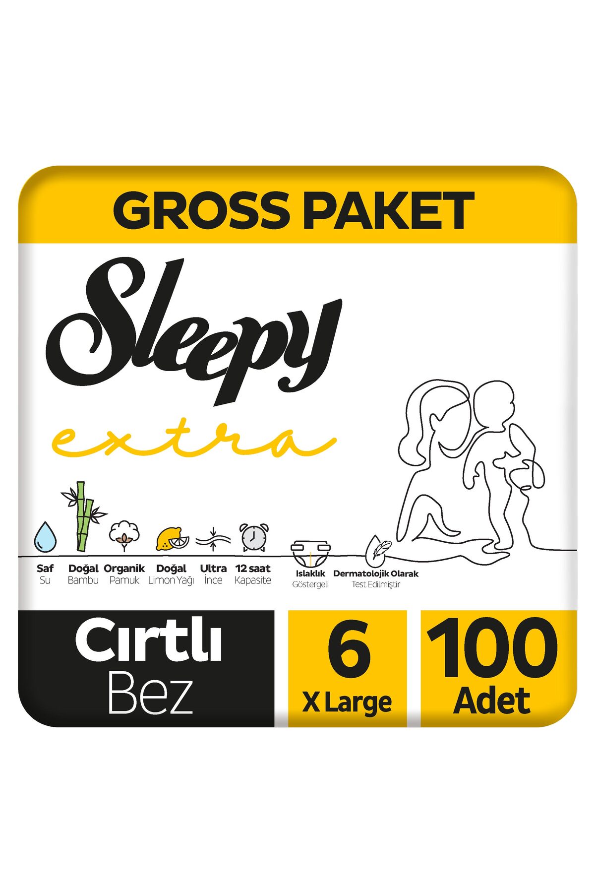 پوشک بچه فعالیت روزانه اضافی بسته ناخالص سایز 6 XLARGE 100 عددی اورجینال Sleepy
