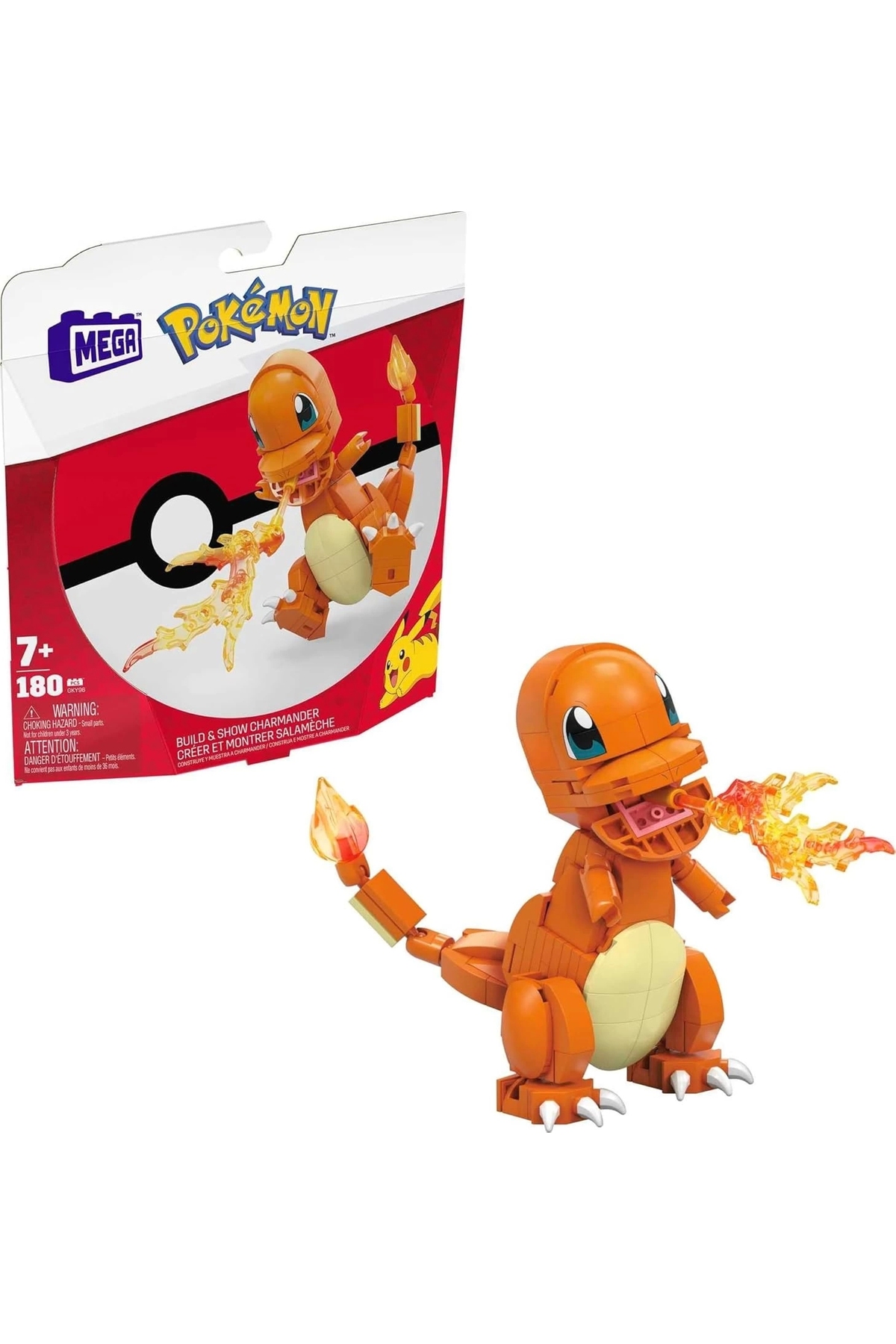 لگو و اسباب بازی های ساخت محور MEGA POKÉMON BUILD AND PLAY FIGURES CHARMANDER AGES 7 بالاتر GKY96 از ترکیه Mega Bloks