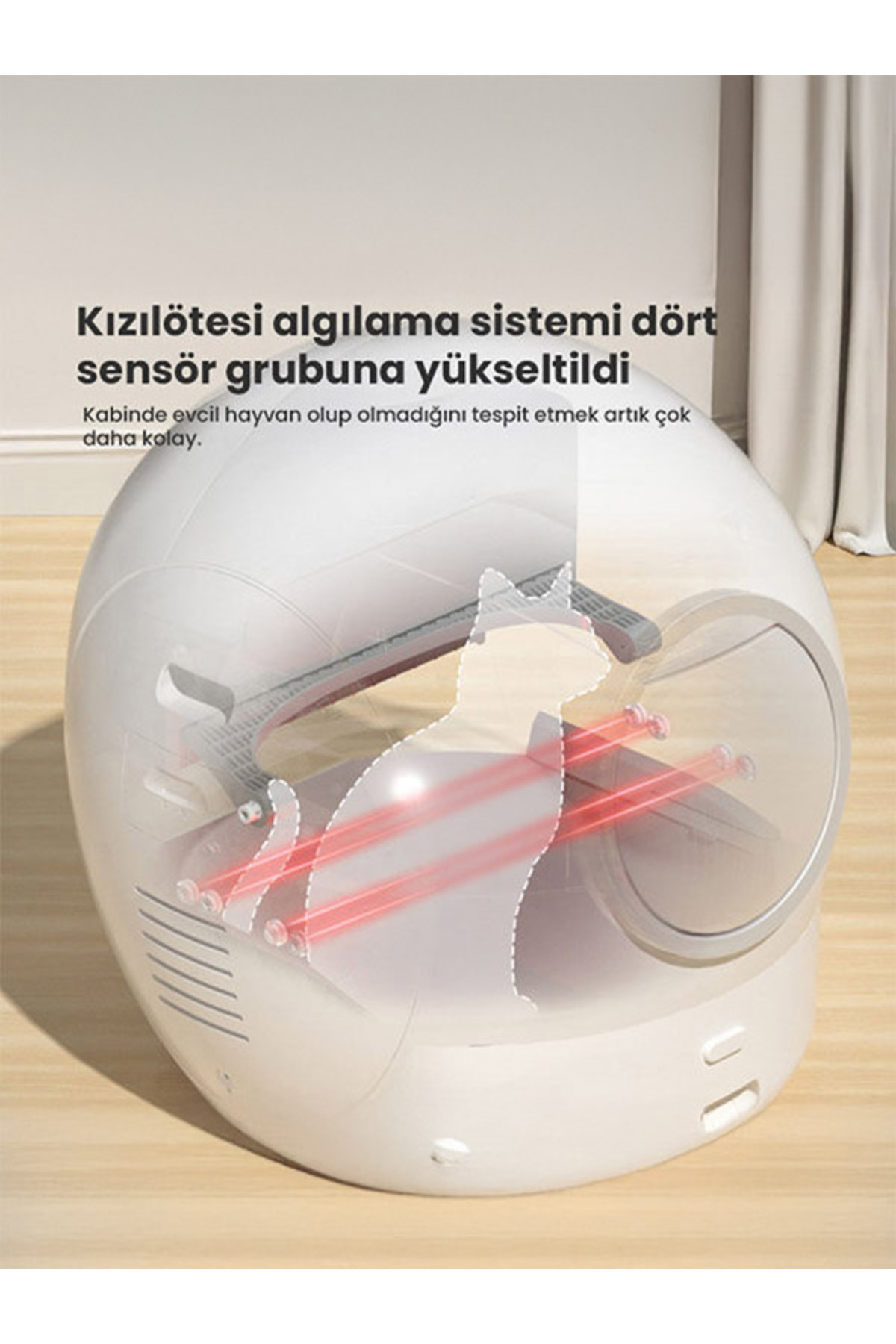 توالت خودکار گربه الکترون Electron Uzay Kasa نسل دوم Smart Pro، مدل T28946 سفید