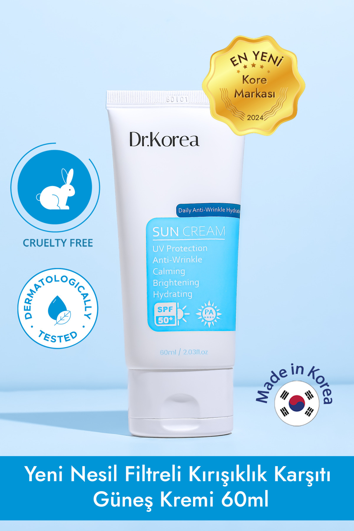 کرم ضد آفتاب صورت روزانه هیدراته چروک فیلتر نسل جدید 60 میل Dr.Korea