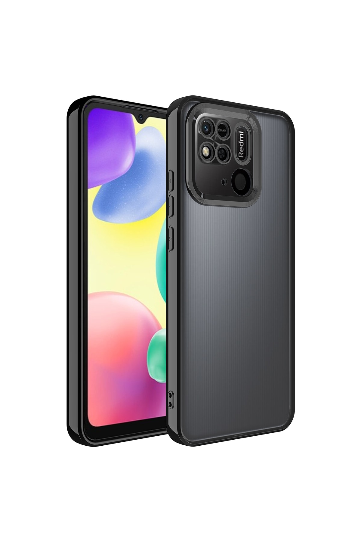 کاور و قاب محافظ لنز دوربین شیائومی REDMI 10C لوگوی شفاف رنگارنگ با نمایش پوشش براق فیبکس Fibaks