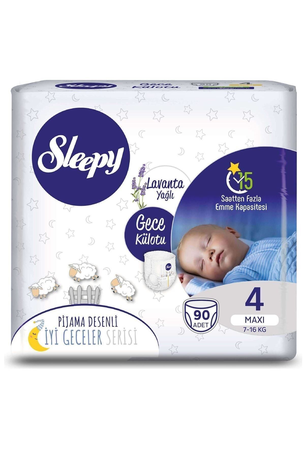 پوشک بچه شورت شب روغنی اسطوخودوس سایز 4 ماکسی 90 عدد اورجینال Sleepy