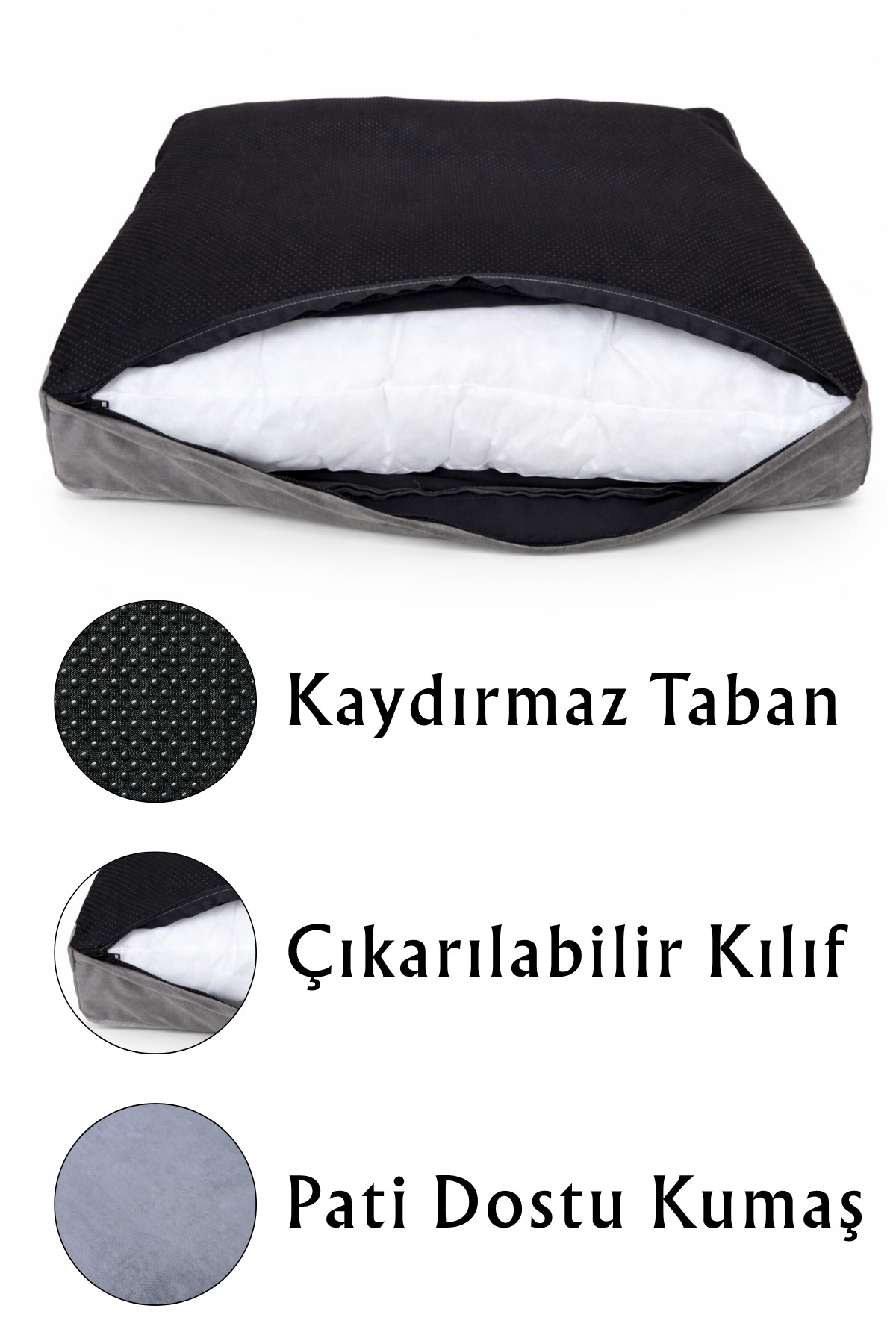جای خواب بالشتی گربه و سگ جانگولیکا پت پروداکتس Jungolica Pet Products Silky Paw، مدل JPP93، خاکستری