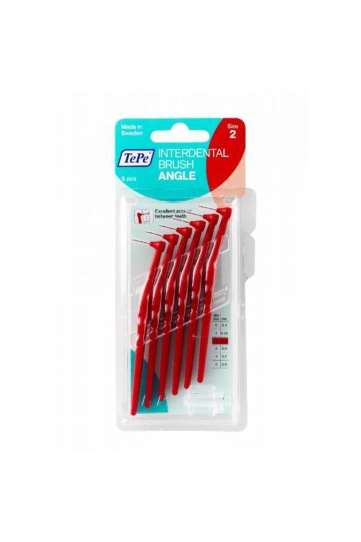 مسواک شارژی برس رابط دستگیره زاویه ای قرمز 0.5 میلی متری بسته 6 عددی اورجینال TePe