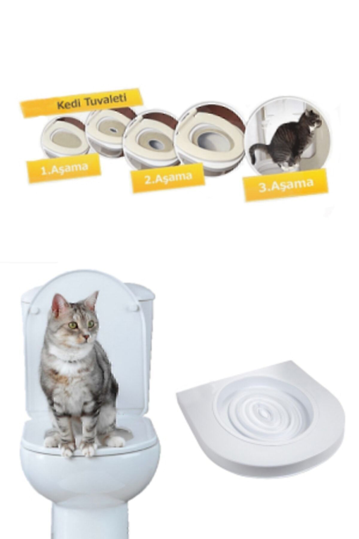 ست آموزش استفاده از توالت گربه آلورز Alorez Citi Kitty، سفید
