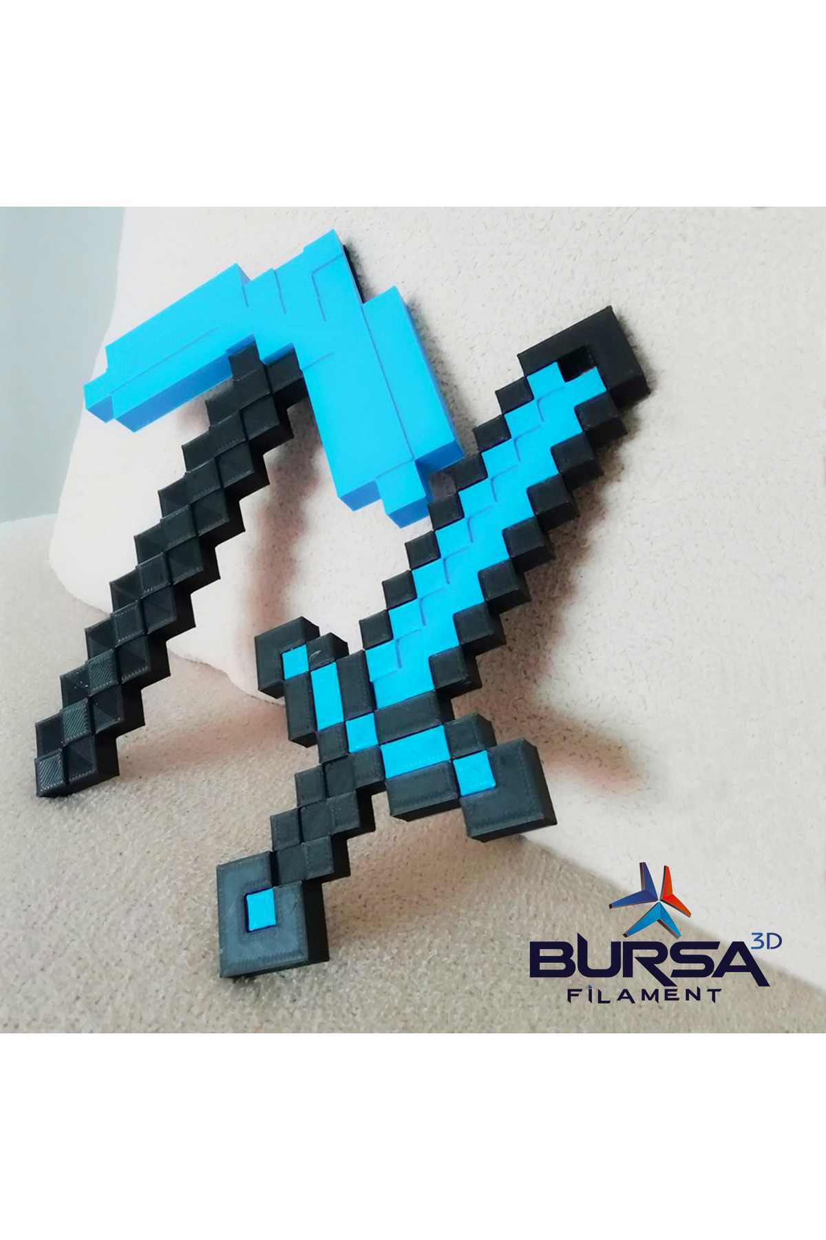 فیگور BURSA3DFILAMENT MINECRAFT DIAMOND PICKAXE, SWORD 15CM PICKAXE SET Asi