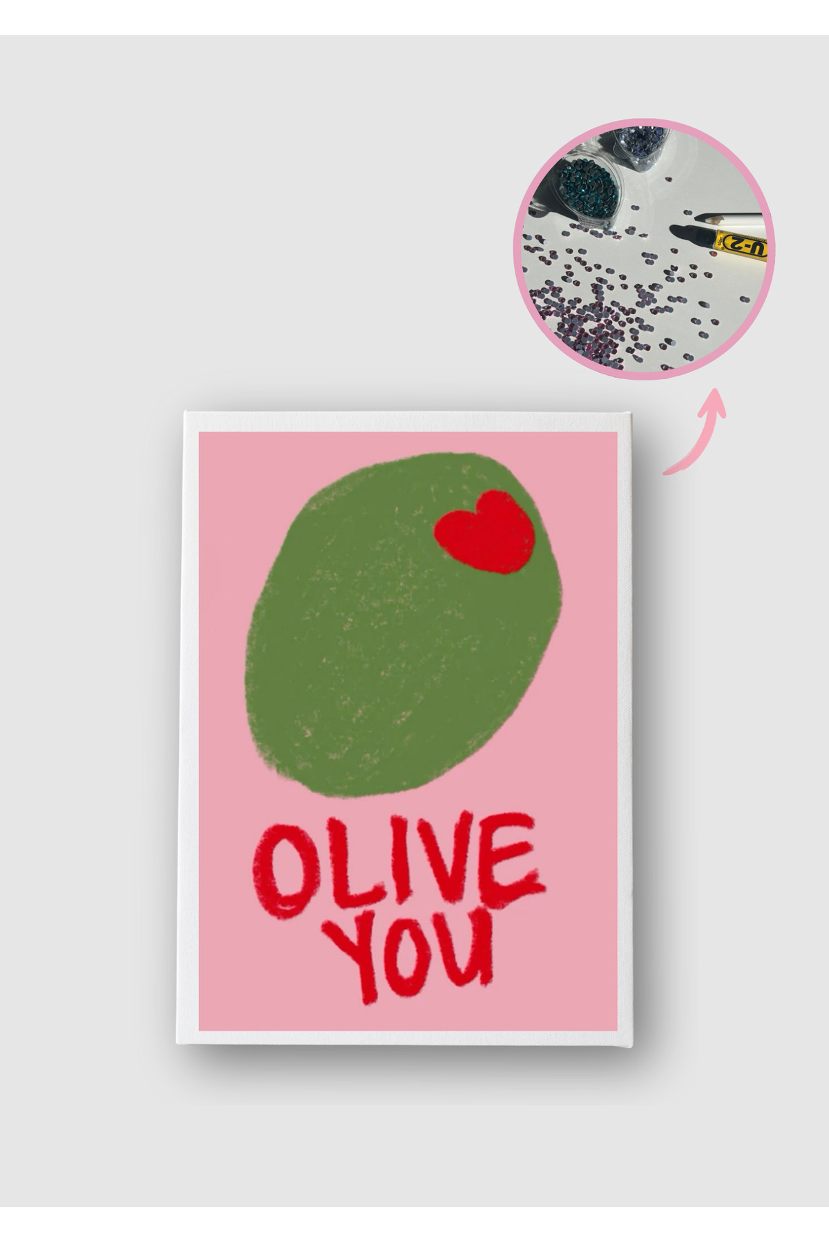 پازل OLIVE YOU نقاشی الماس ملیله موزاییک پردازش سنگ چاپ بوم 18X24 Piece Of Date