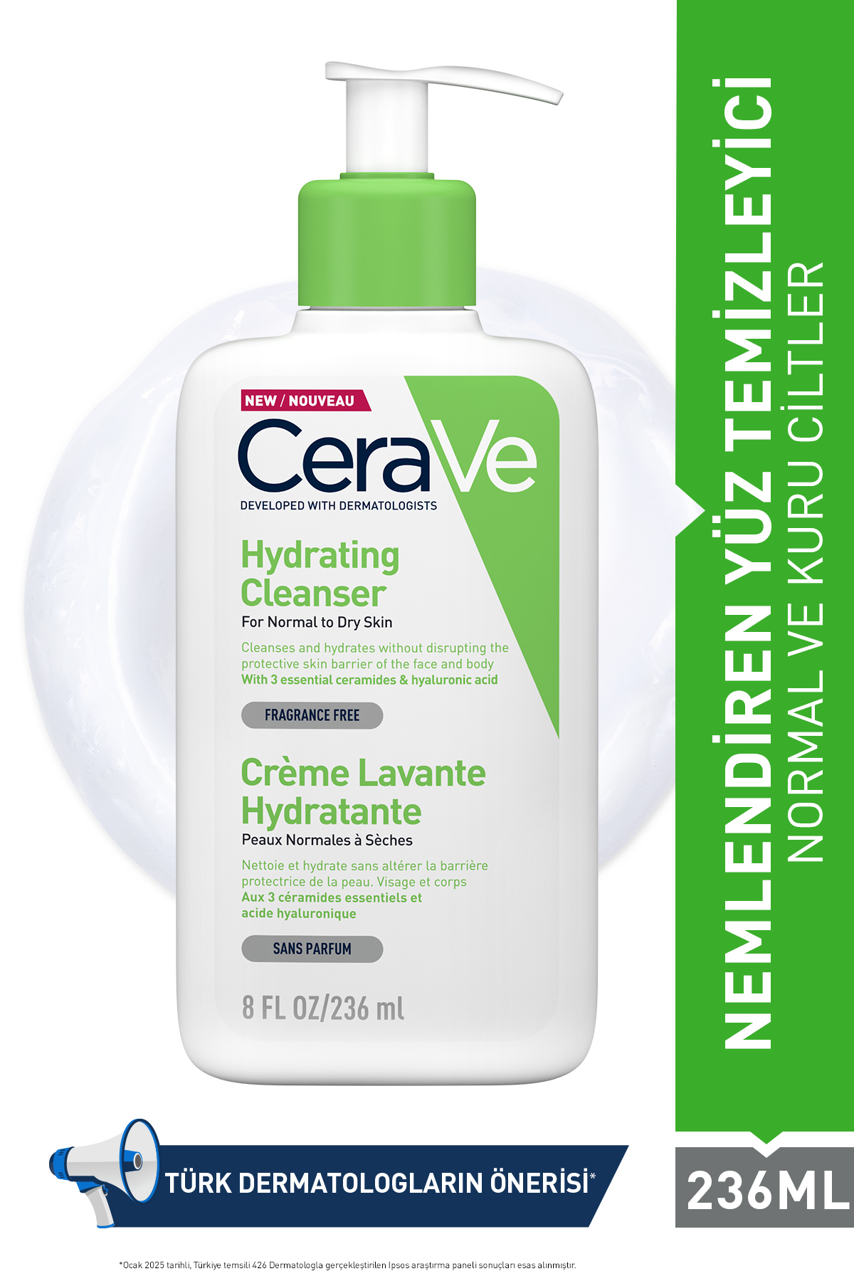 CeraVe تمیزکننده مرطوب کننده برای پوست های نرمال و خشک 236 میلی لیتر