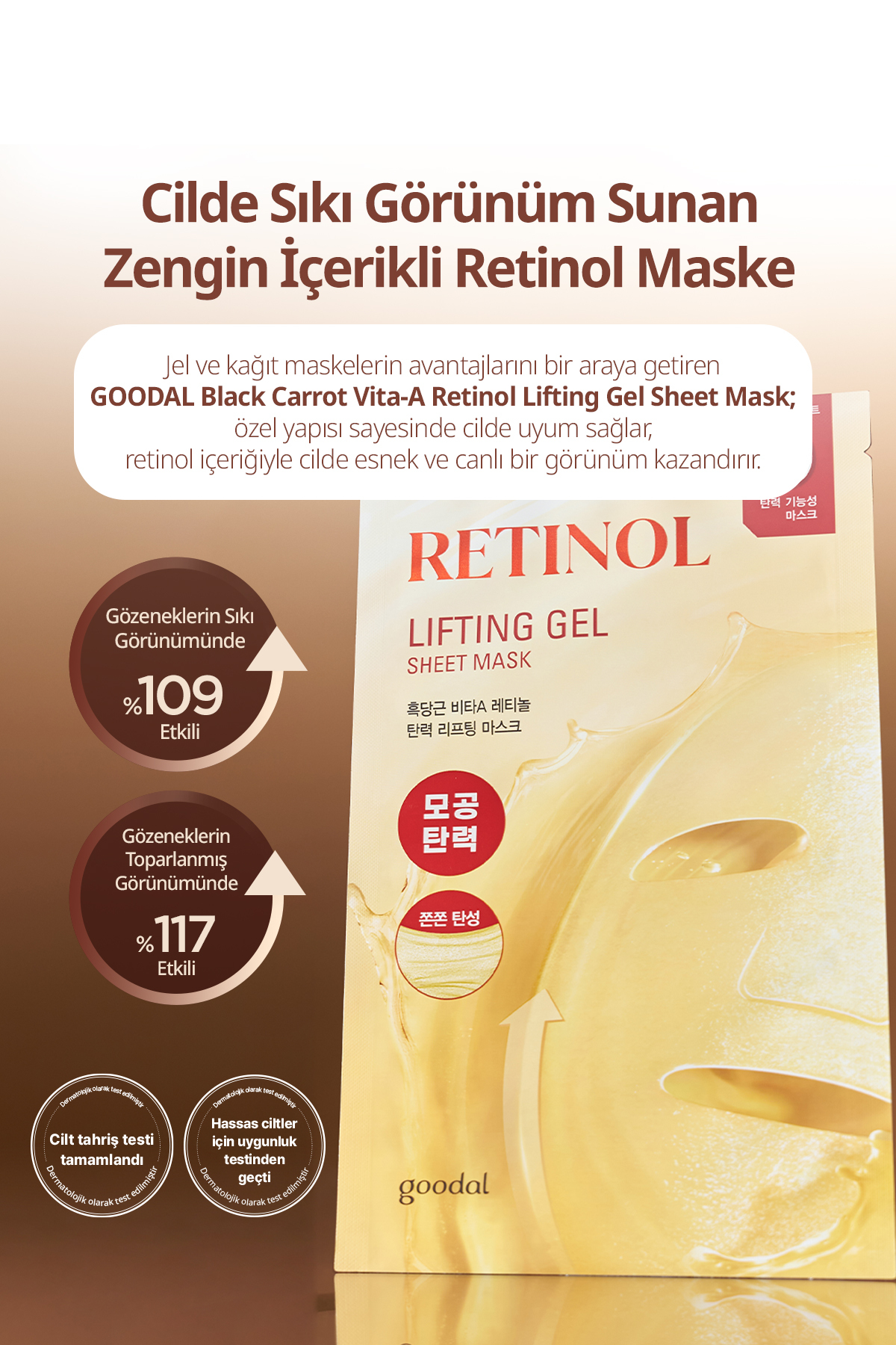 ماسک ورقه‌ای حاوی رتینول با عصاره هویج سیاه 150 میلی‌لیتر Goodal