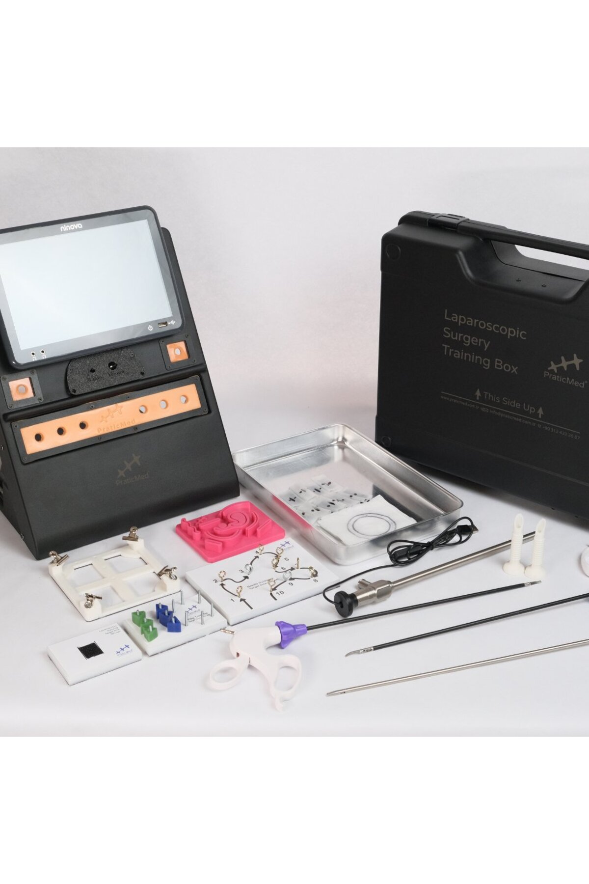 مدل خودرو ست آموزشی لاپاراسکوپی موبایل با مانیتور PRATICMED اورجینال Praticmed