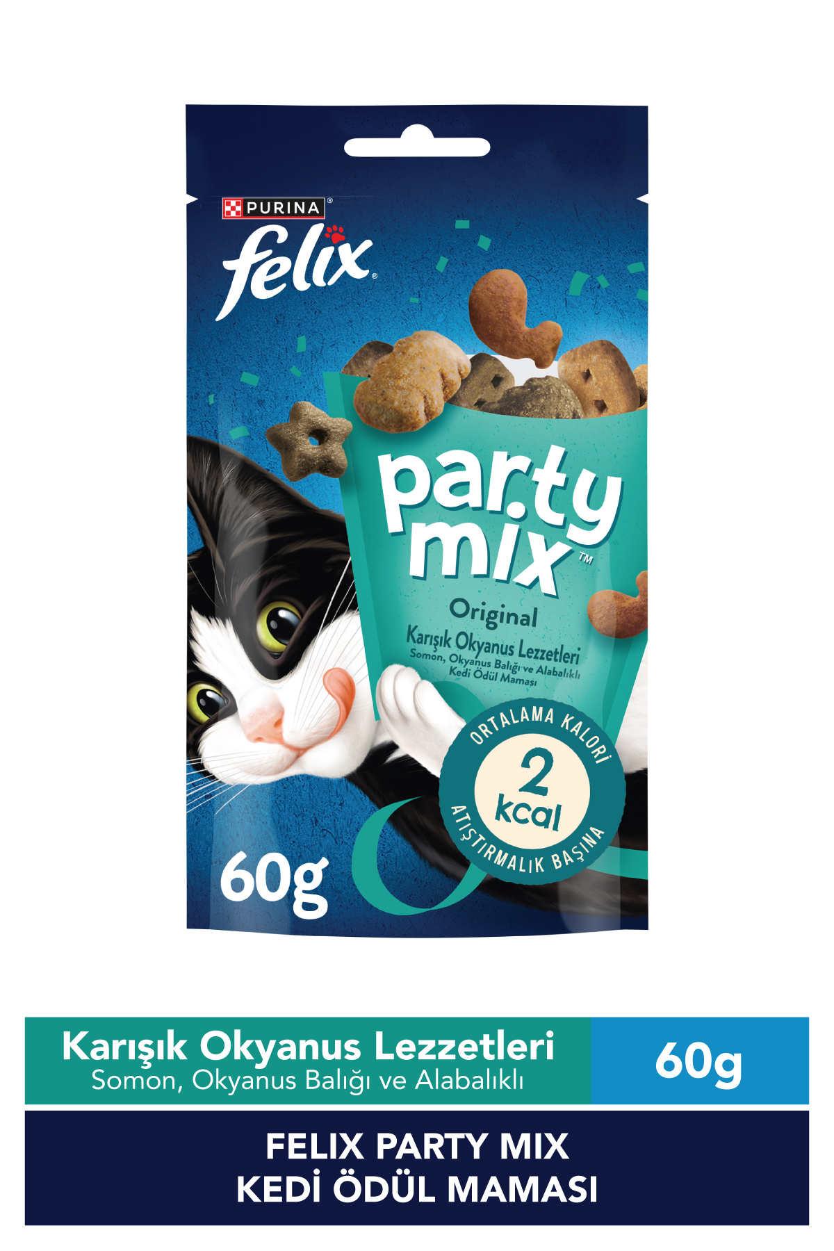 تشویقی گربه فلیکس FELIX Party Mix با طعم‌های ترکیبی اقیانوسی