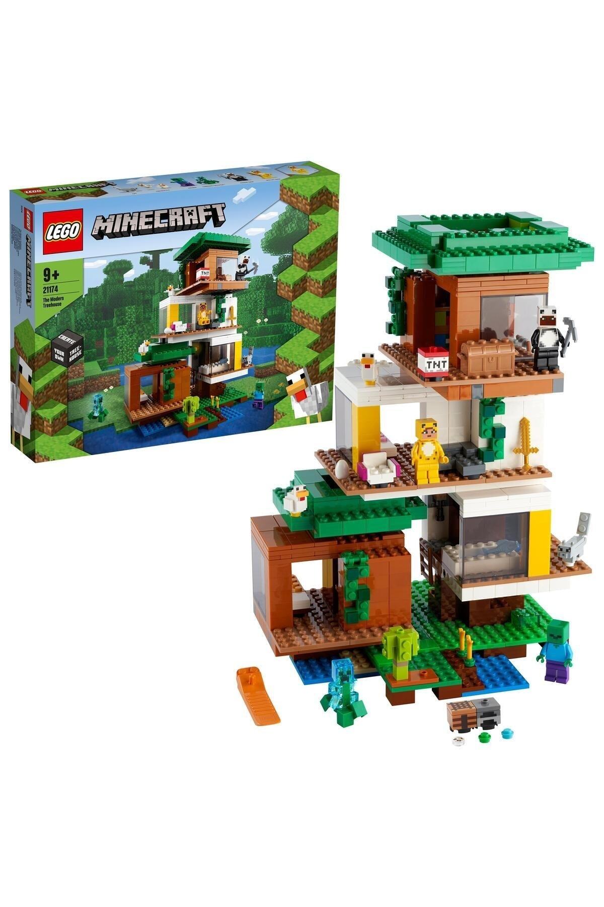 لگو و اسباب بازی های ساخت محور MINECRAFT MODERN TREE HOUSE 21174 مجموعه ساختمانی خانه درختی غول پیکر 909 PIECES از ترکیه LEGO