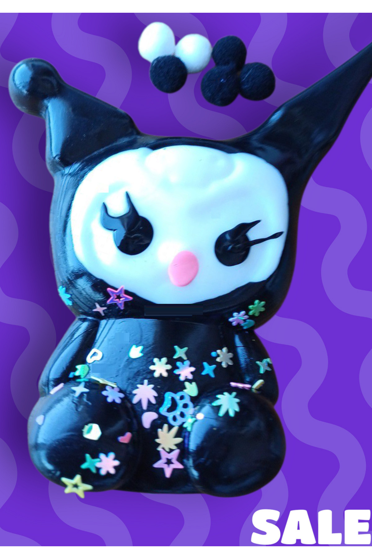 اسباب بازی های فیگور دیگر FUFU SQUISHY KUROMI ستاره درخشان با منجوق 14 سانتی متری SUKUSHI TOY SKUSHI FLEXIBLE PULL EXTENDS OYUNCAKSAHİLİ