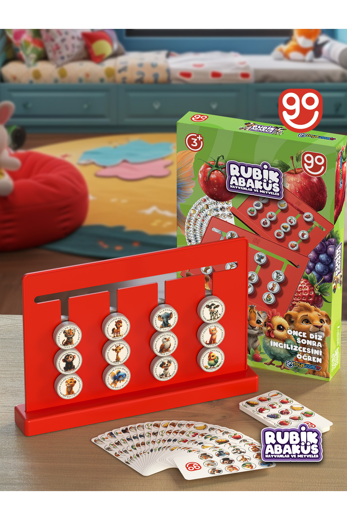 اسباب بازی های آموزشی میوه و حیوانات روبیک چرتکه اورجینال Go Toys
