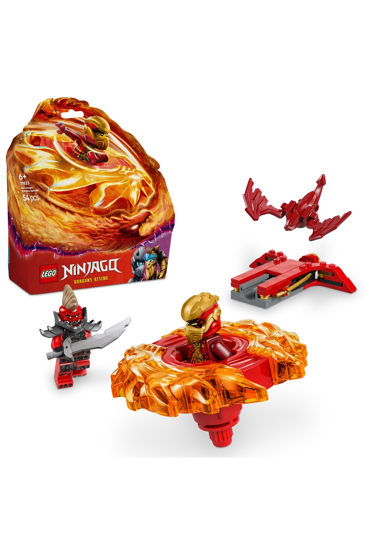 لگو و اسباب بازی های ساخت محور ® NINJAGO® KAI'S DRAGON SPINJITZU SPINNER 71823 ست ساختمان خلاق 6+ 54P اورجینال LEGO