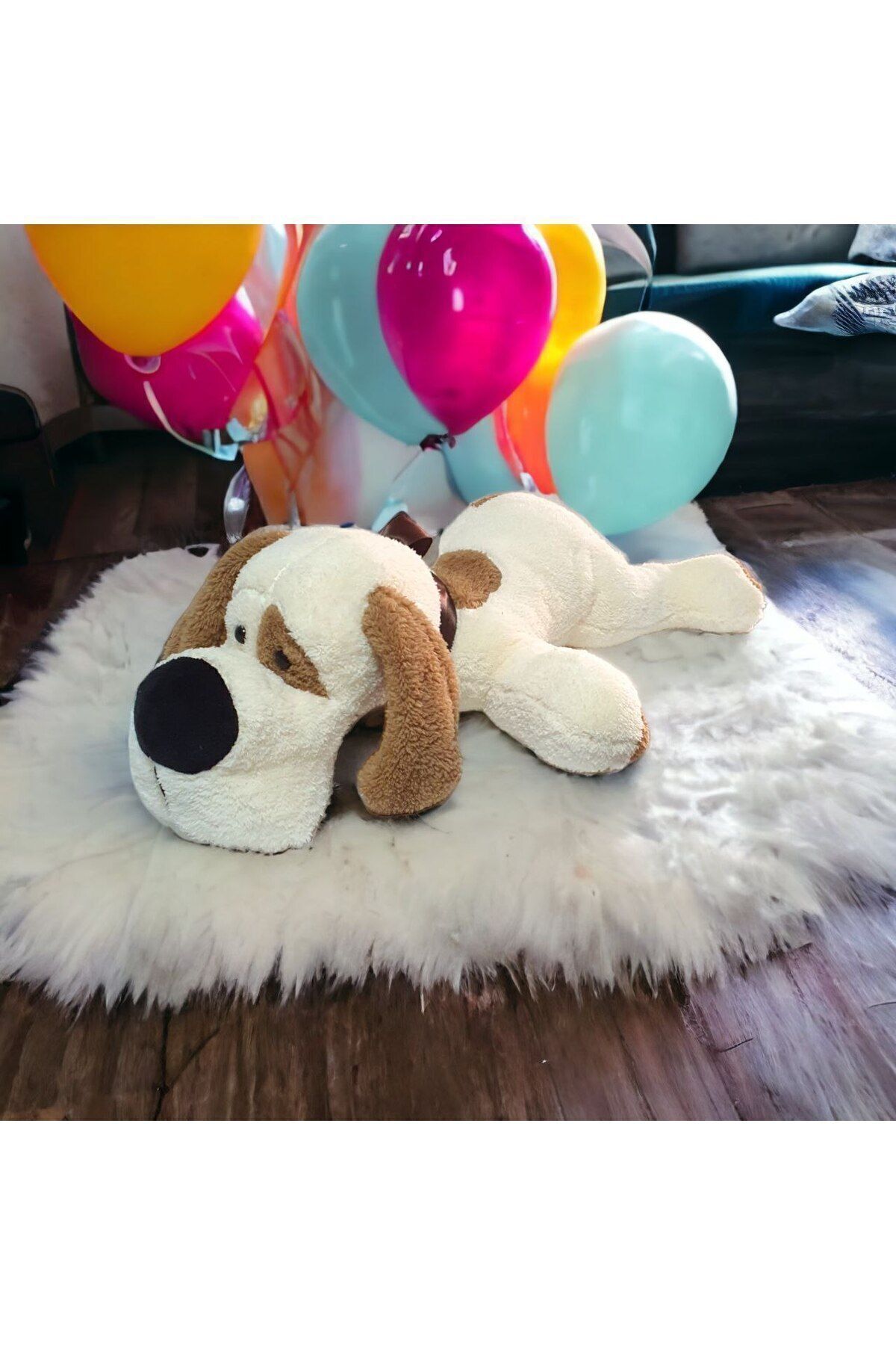 اسباب بازی های پشمی MELLITO TOYZZ 75 سانتی متری بالش و کادو برای سگ مخمل خواب دار زیبا خوابیده Mellito