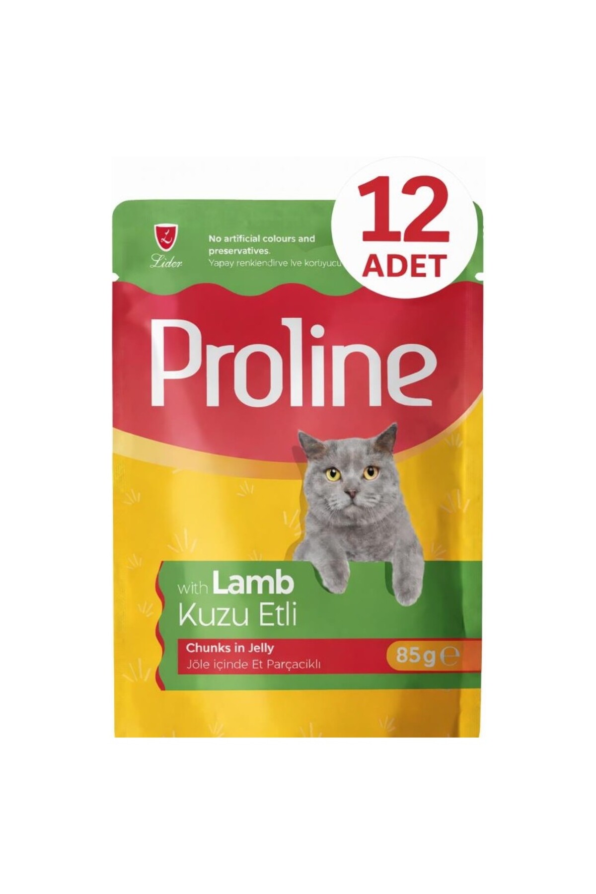 غذای مرطوب گربه پرو‌لاین Proline با گوشت بره، ۱۲ × ۸۵ گرم