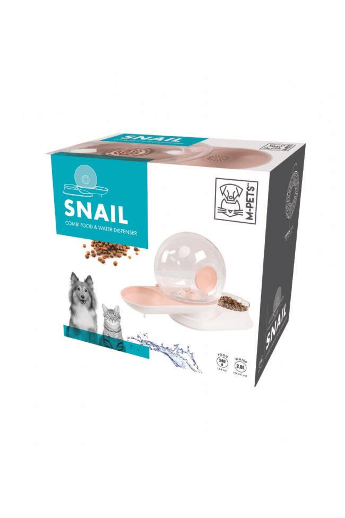 ظرف آب و غذای مخزن‌دار حلزونی ام‌پتس M-PETS مدل 60501699، صورتی 2800ML