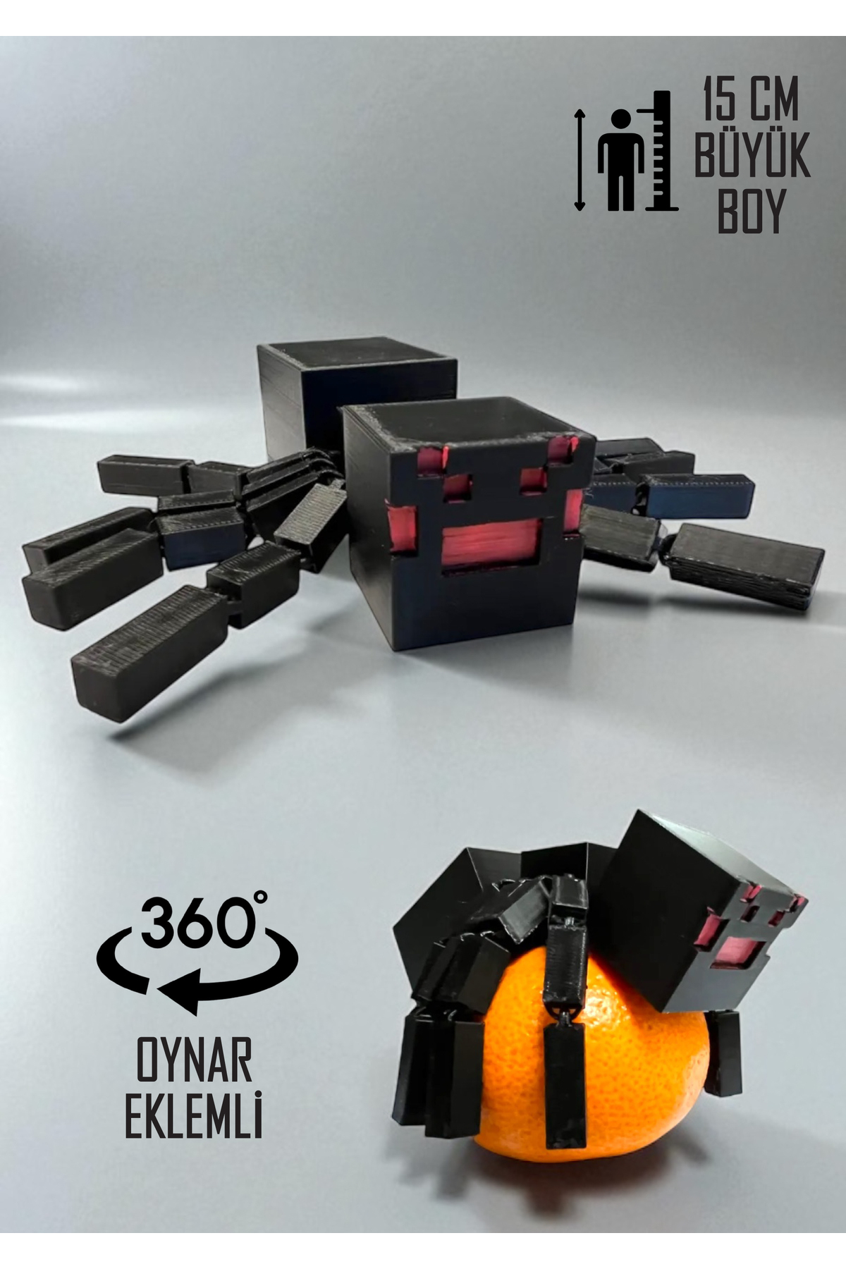 اسباب بازی های فیگور حیوانی BLOCK ADVENTURE POSSIBLE JOINTED SPIDER – MINECRAFT 15CM LARGE SIZE CHARACTER GiginGo