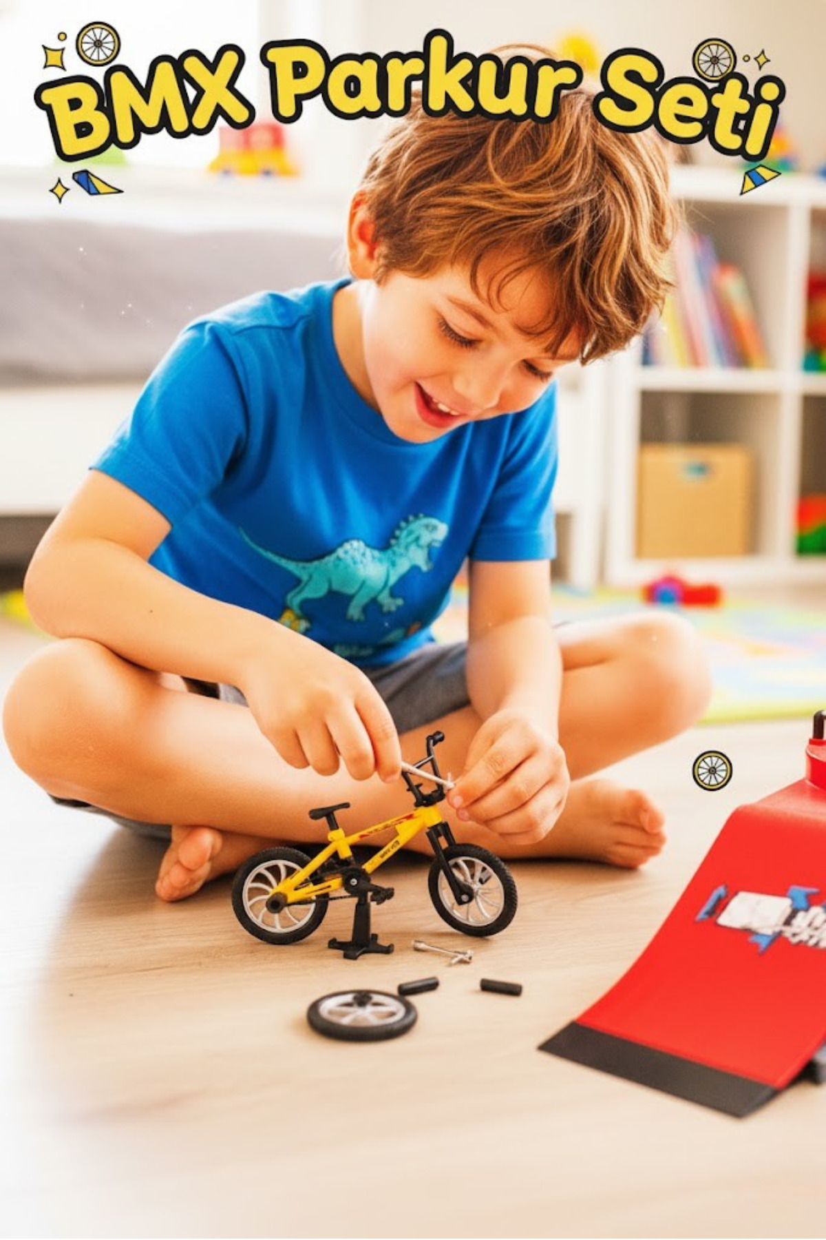 ماشین اسباب بازی ست دوچرخه MINI BMX با ردیاب و لوازم جانبی قابل نصب برای سنین 3 سال به بالا craftivio
