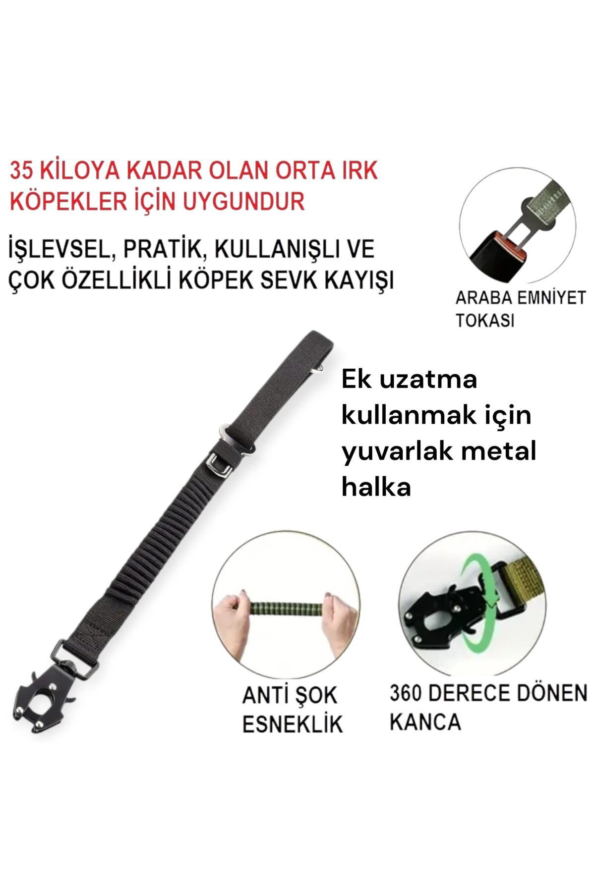 بند قلاده سگ دست‌ساز چندکاره وی‌اس‌ال‌تی هندمید VSLT HANDMADE، مدل FONKSİYONEL-KAYIŞ، مشکی