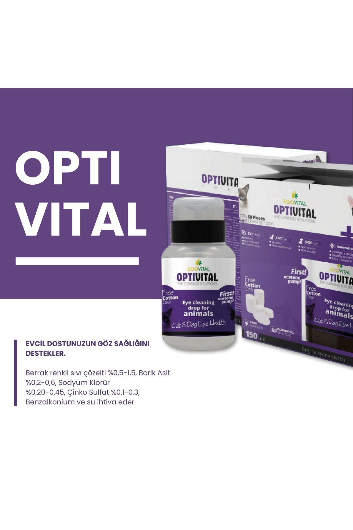 ست خمیر مالت ضد گلوله مو ۱۰۰ گرمی و محلول پاک‌کننده چشم Optivital، زوویتال Zoovital