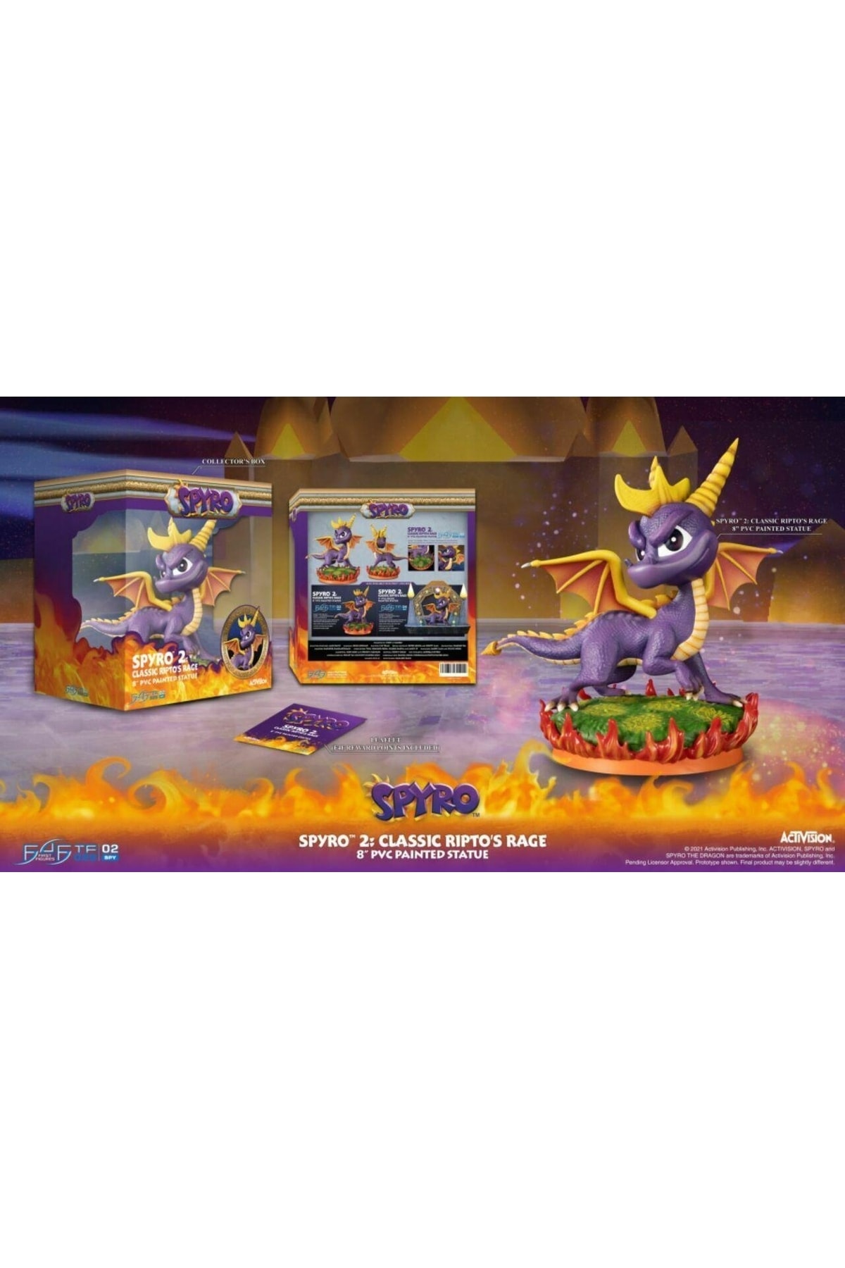 فیگور SPYRO 2 CLASSIC RIPTO'S RAGE نسخه استاندارد مجسمه PVC STATUE 20CM از ترکیه First 4 Figures